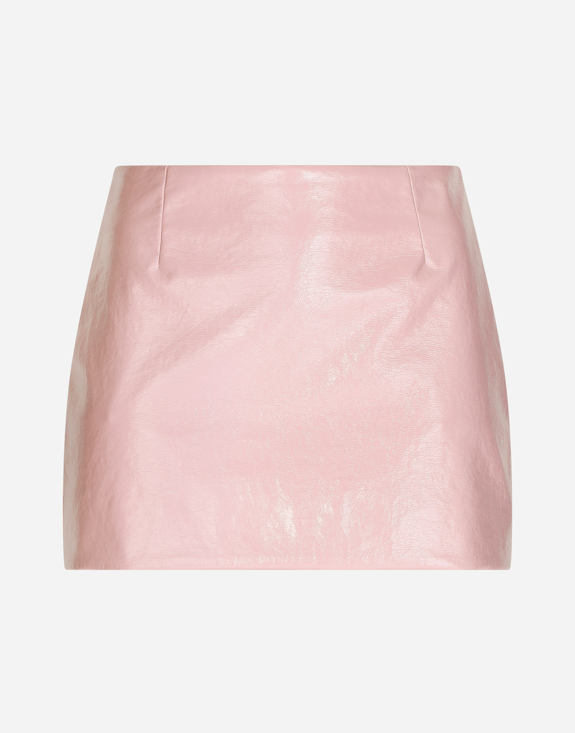 Dolce & Gabbana Patent-leather-look cotton miniskirt