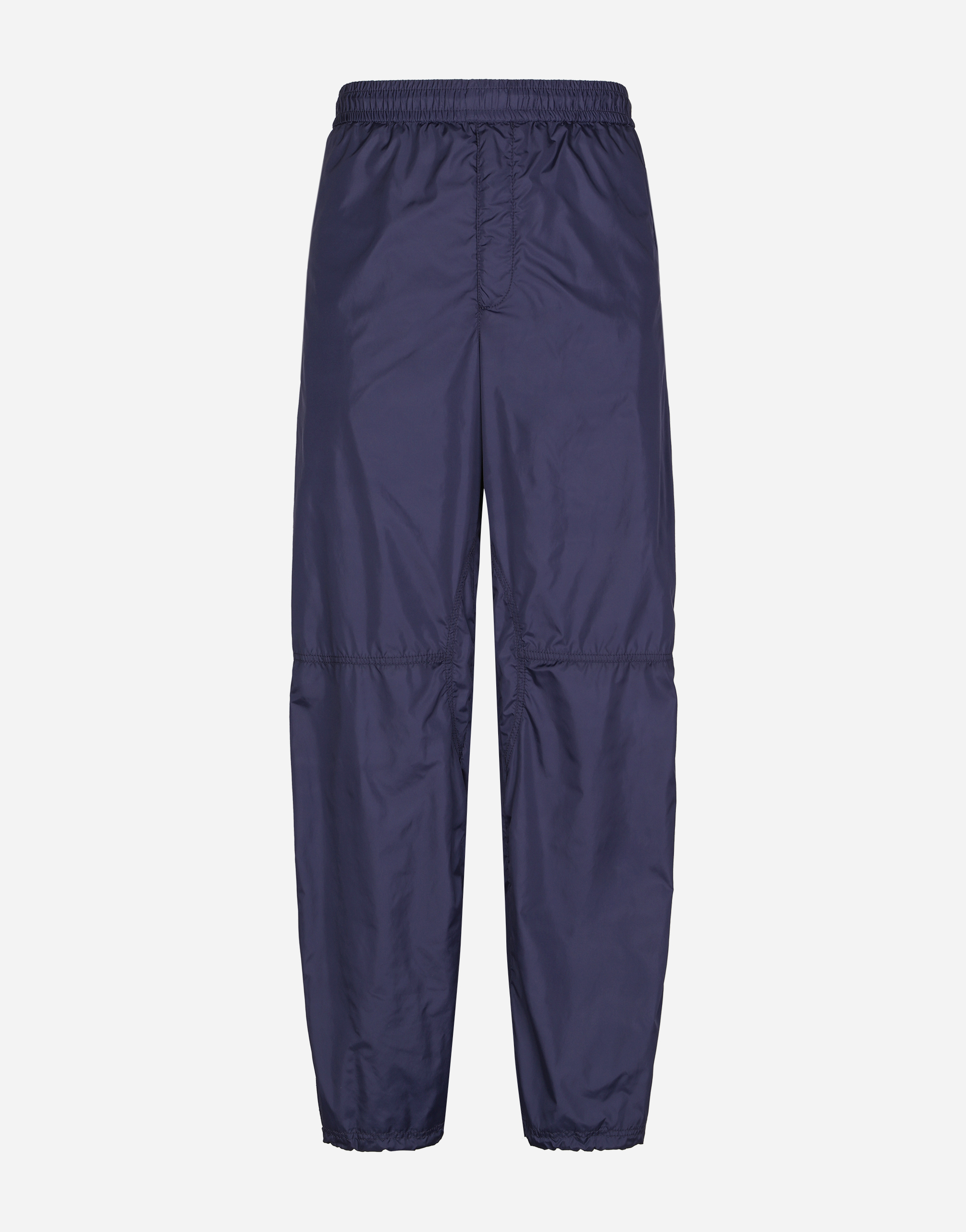 Dolce & Gabbana Nylon Trousers With Branded Side Bands In Blue