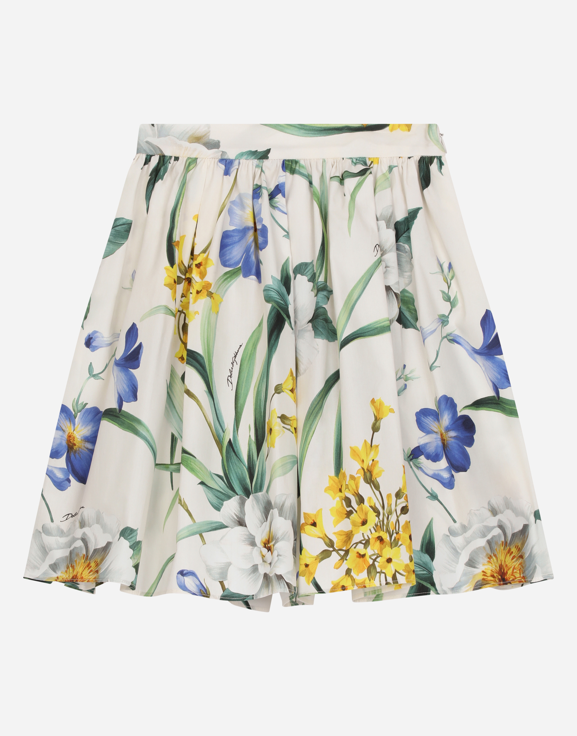 Floral-print poplin skirt in Multicolor
