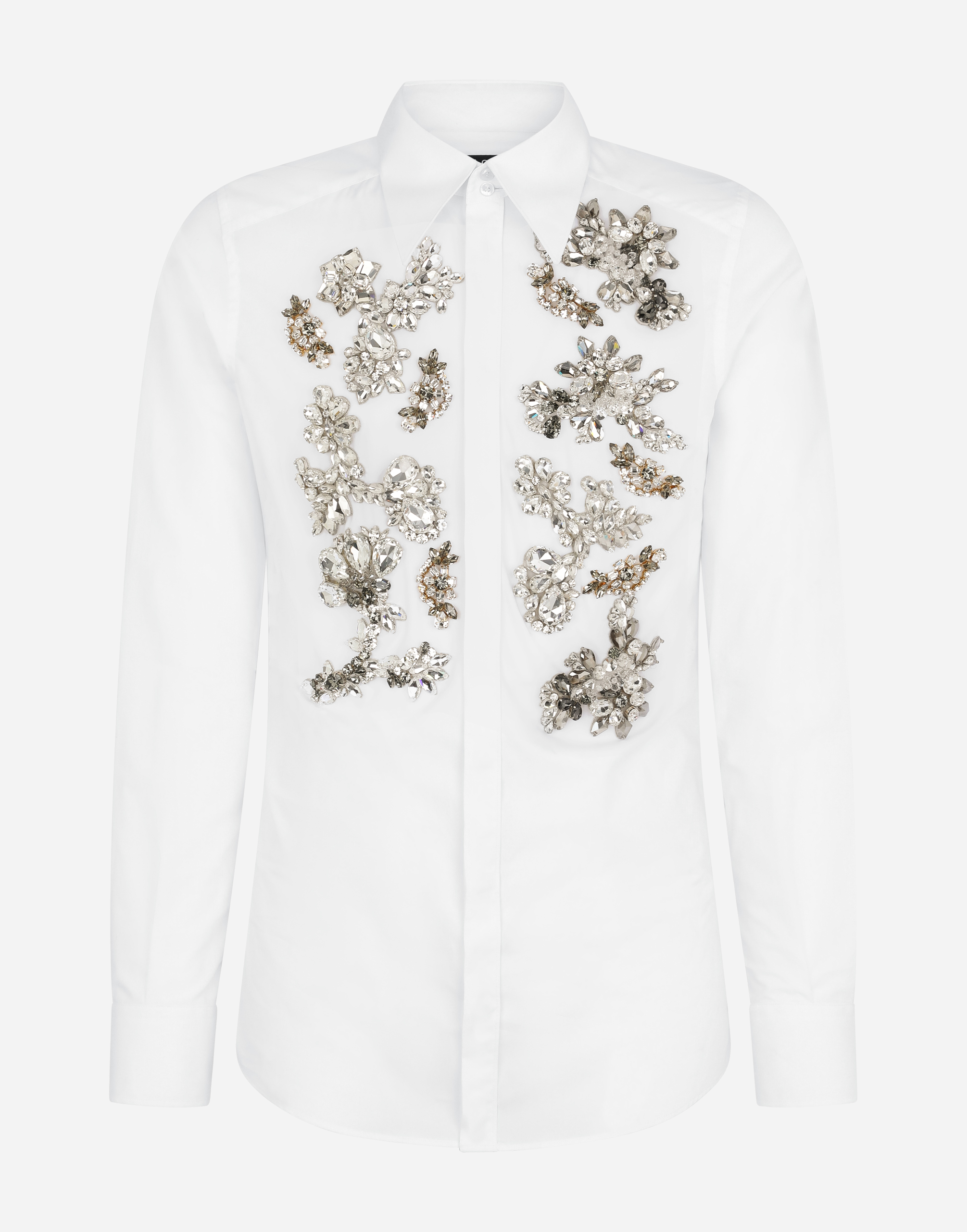 Herren Bekleidung Hemden Dolce & Gabbana Hemd Martini aus Baumwolle mit Kristallen in Weiß für Herren 