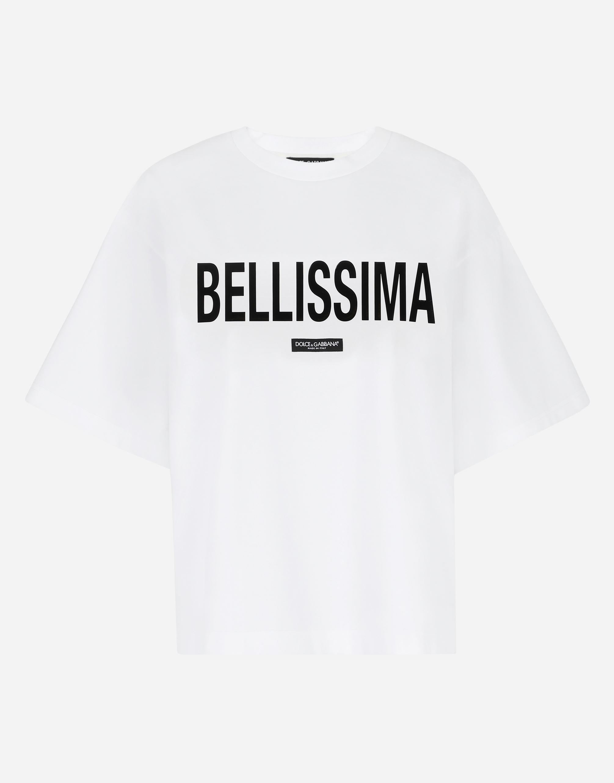 Jersey T-shirt with “Bellissima” print