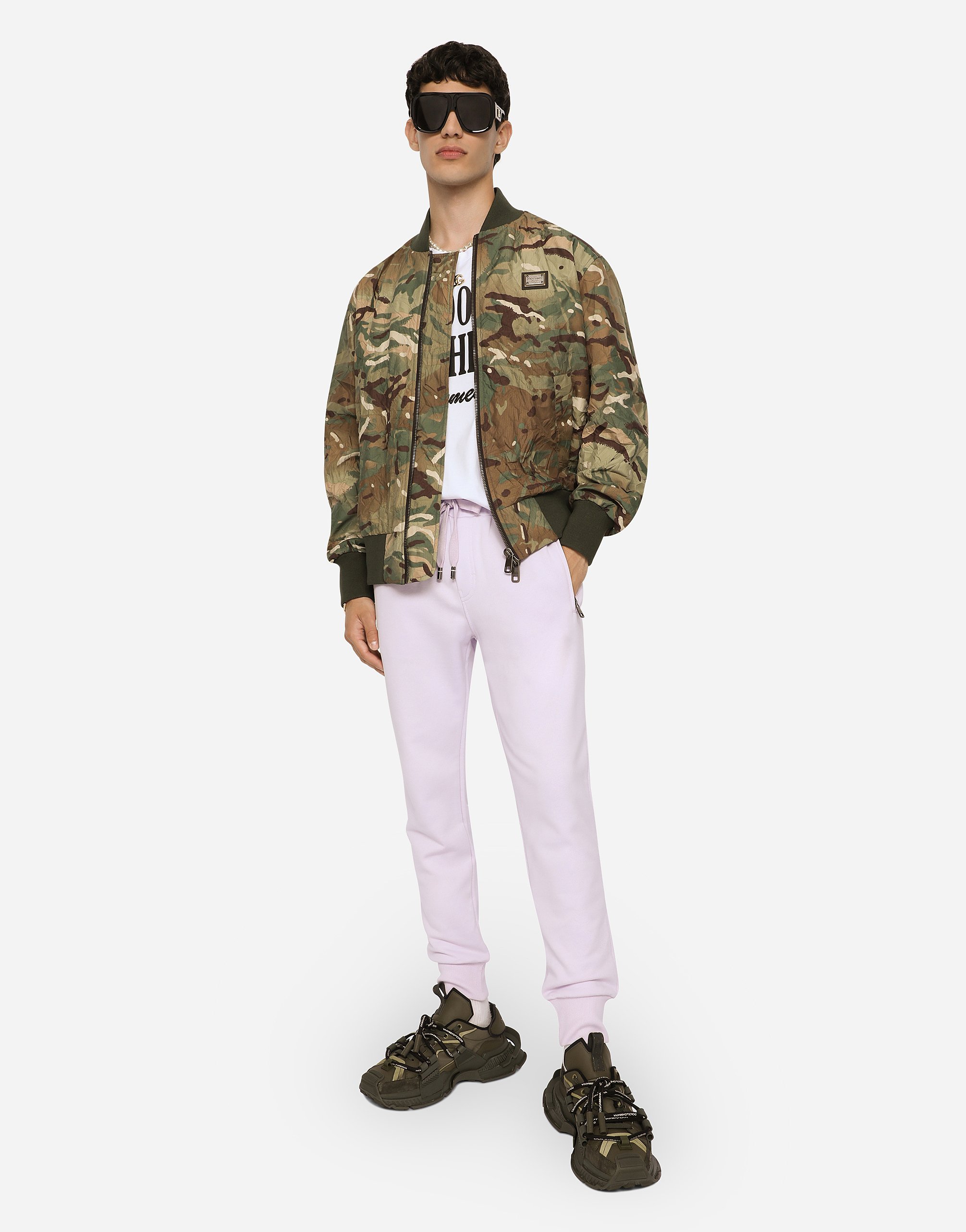 Camouflage-print nylon jacket