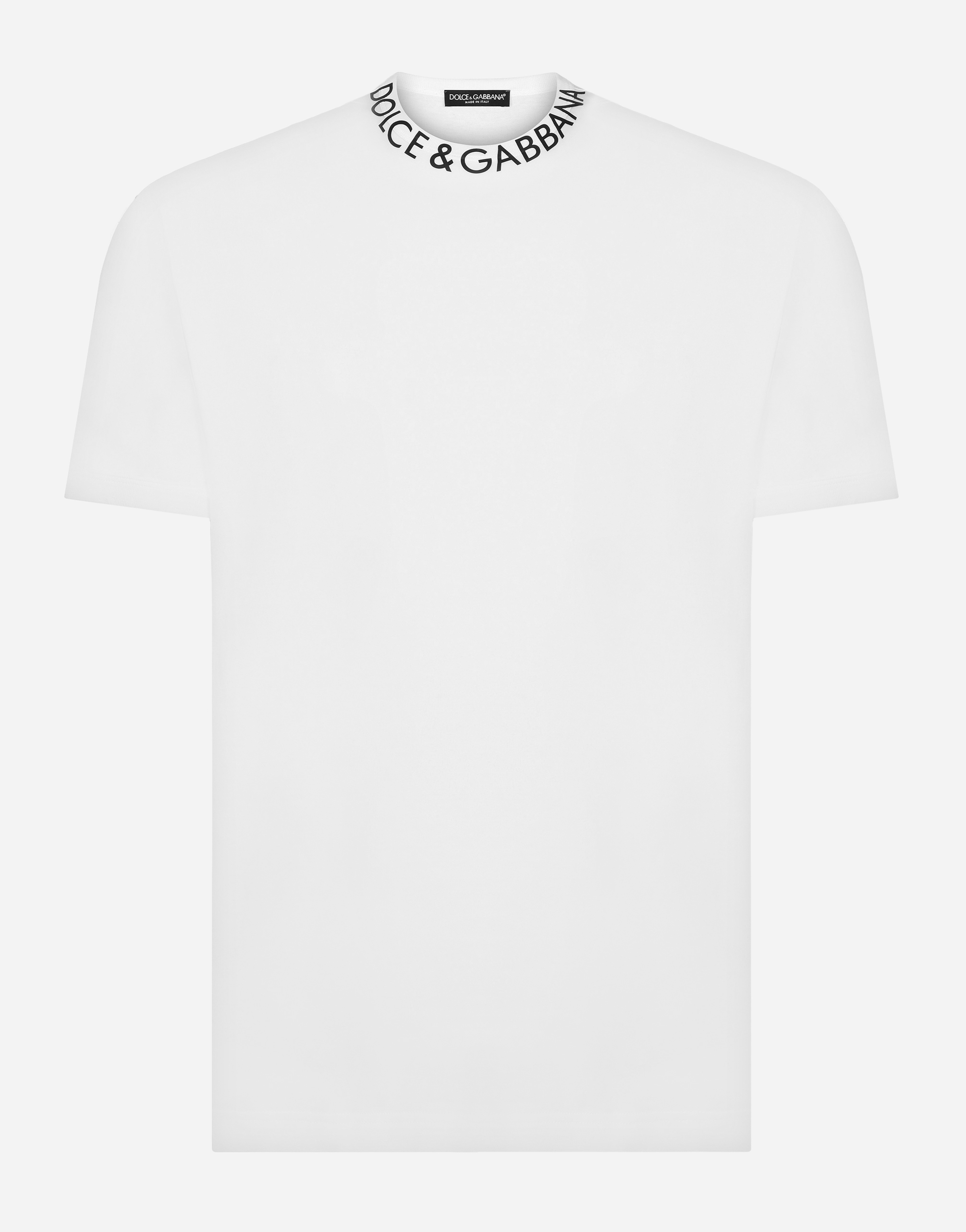 Round-neck T-shirt with Dolce&Gabbana print in White