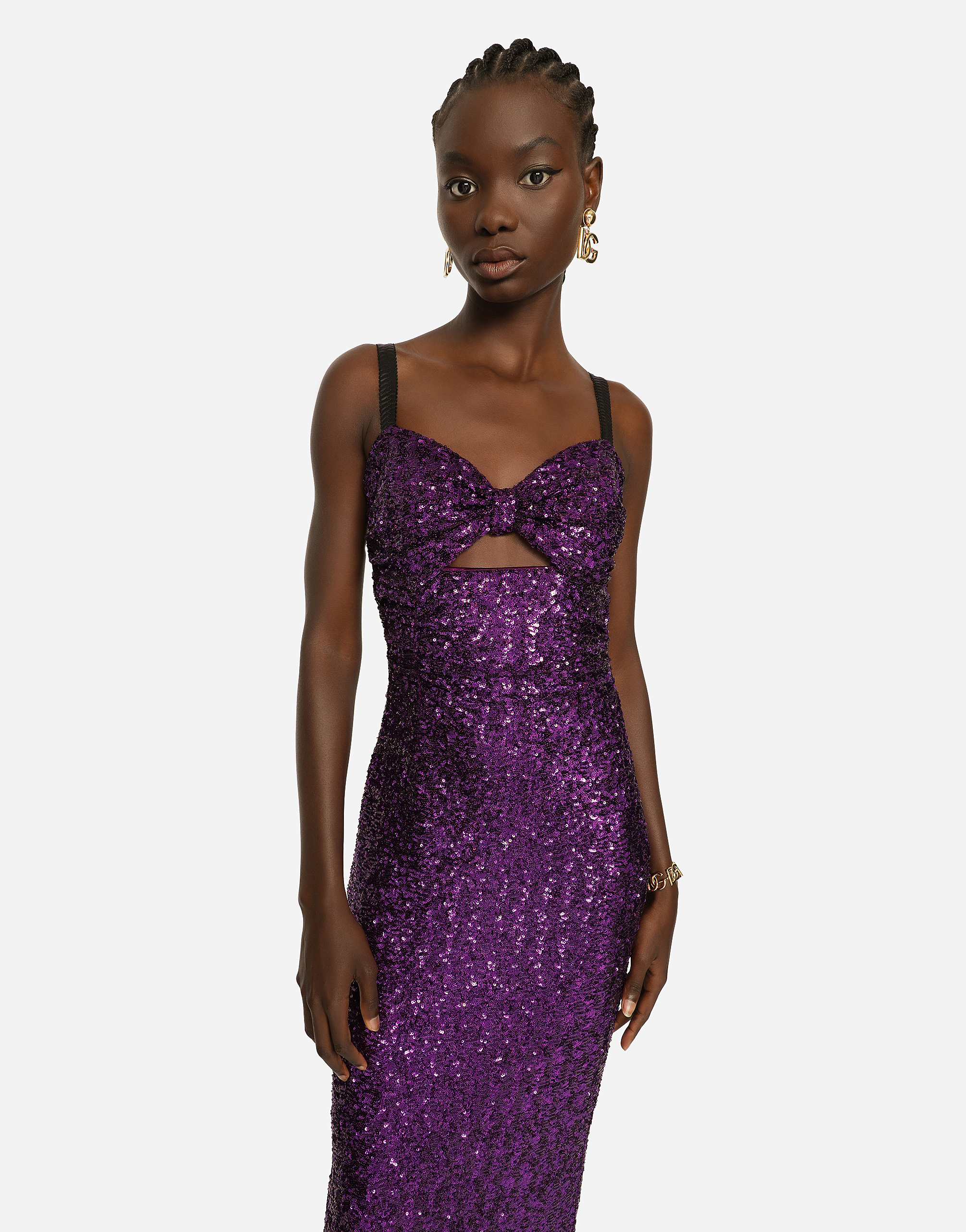 Descubrir 43+ imagen dolce gabbana purple dress