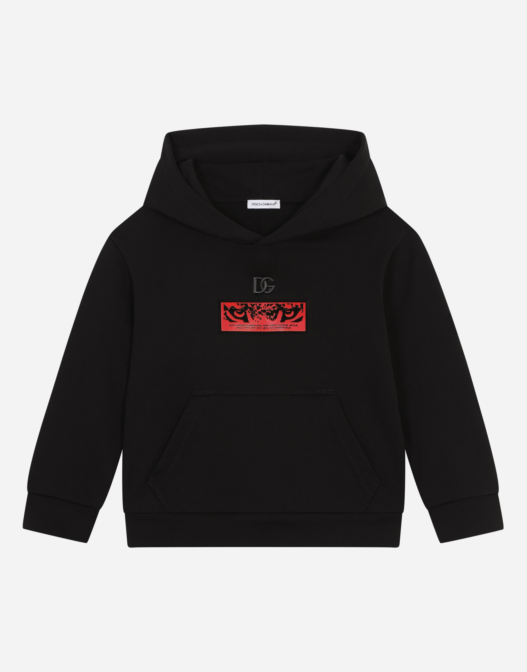 Hoodie with patch in Black