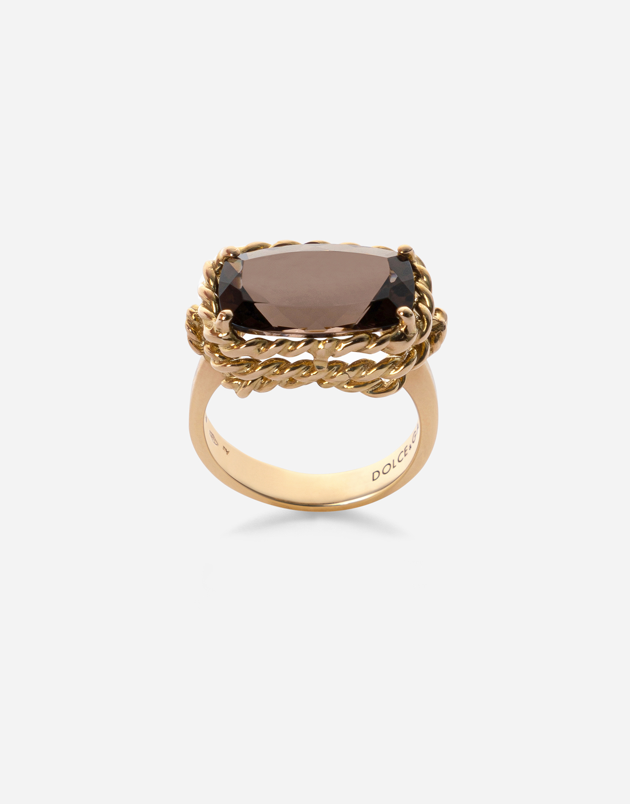 Anna ring in yellow 18kt gold with smoky quartz in Gold