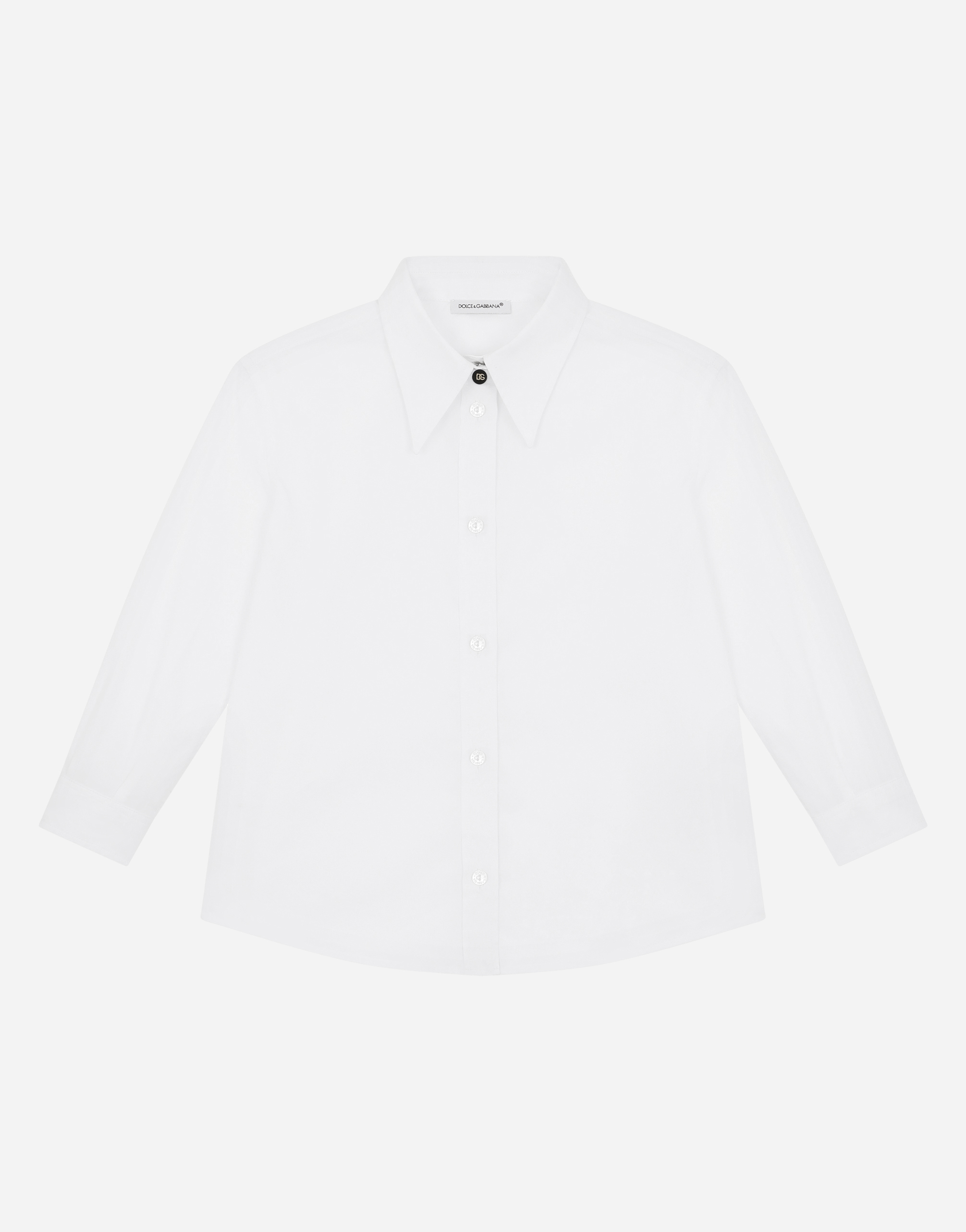 Poplin shirt with DG logo button in White