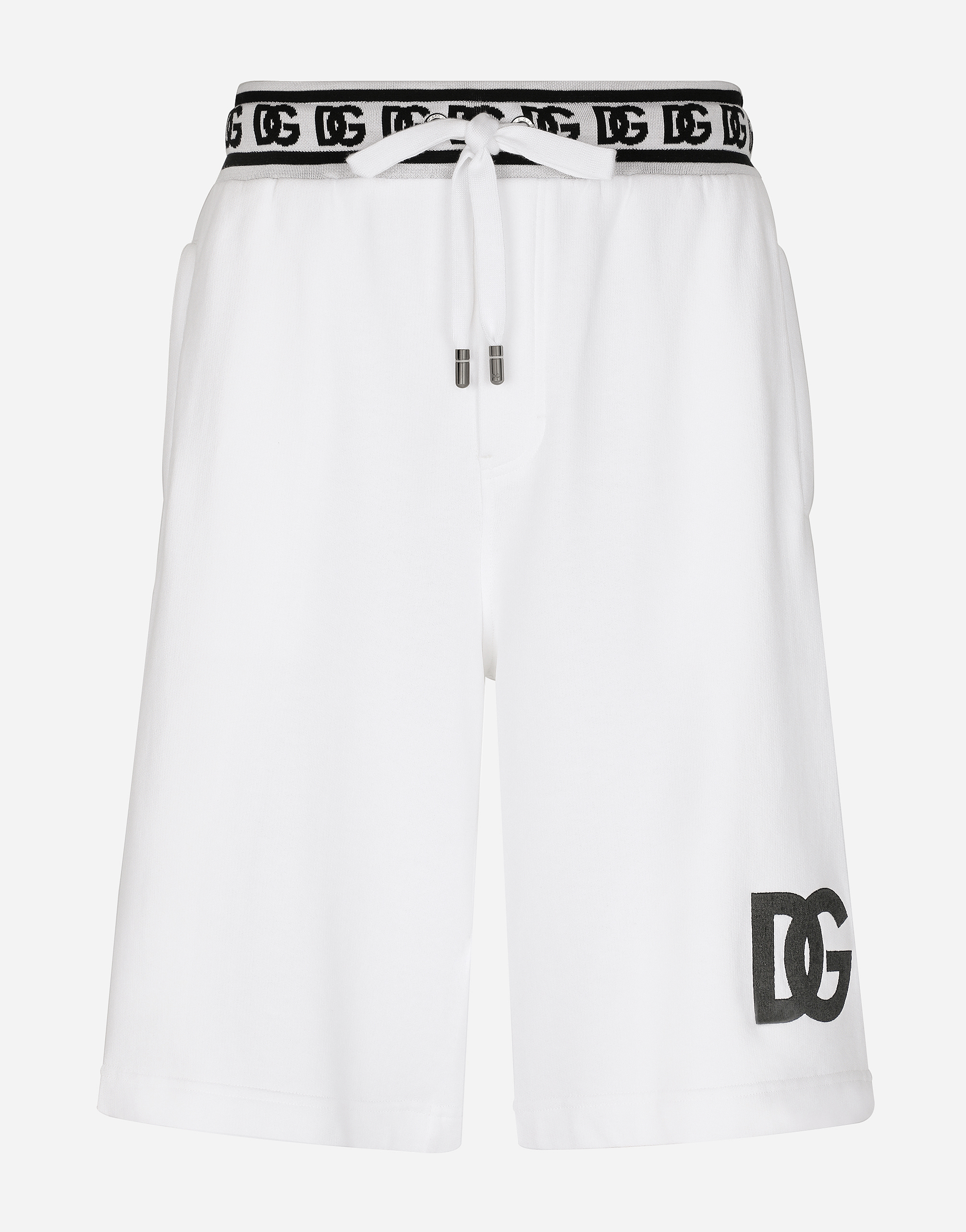 Jogging shorts with DG embroidery and DG Monogram in White