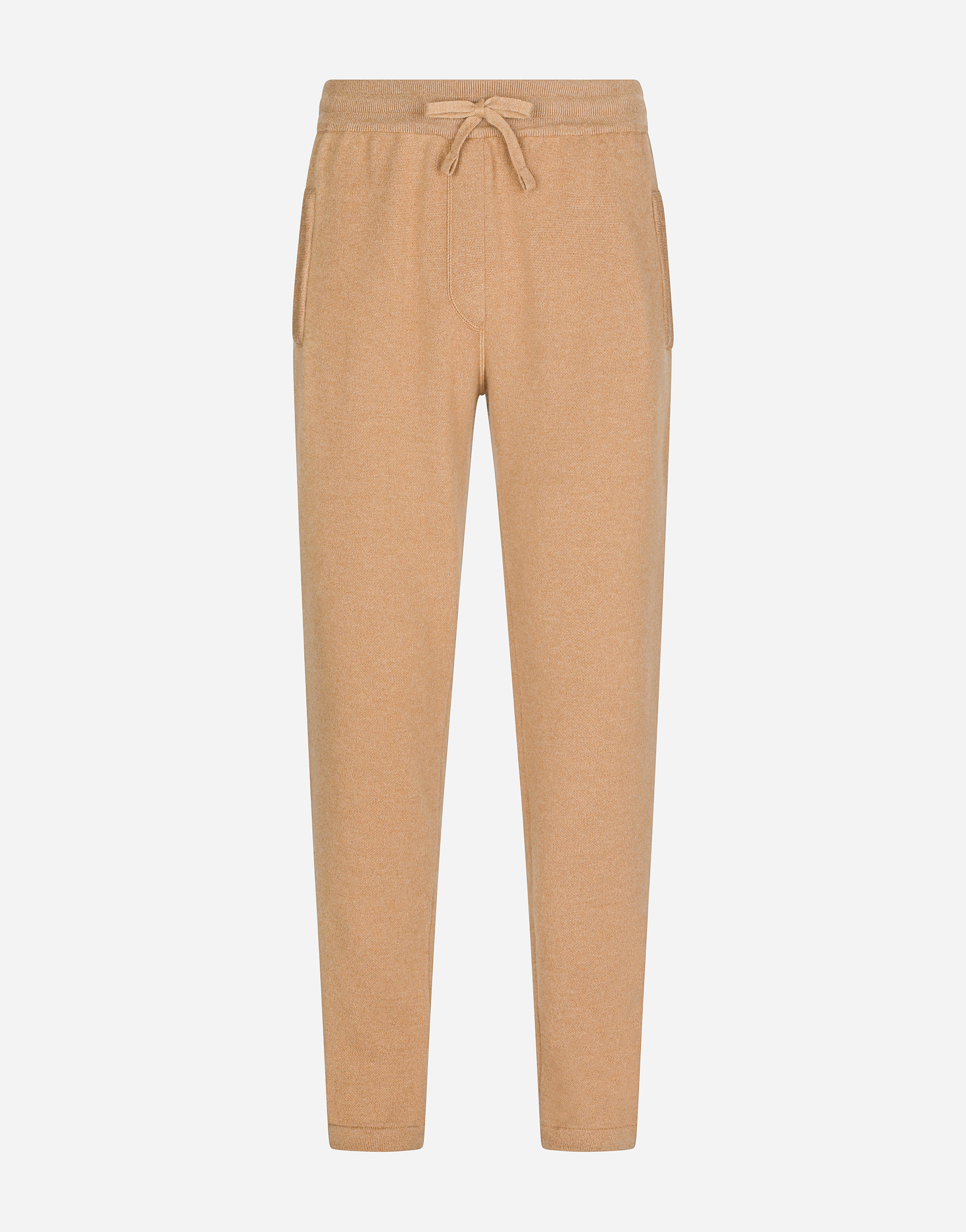 Cashmere jogging pants with DG logo in Beige