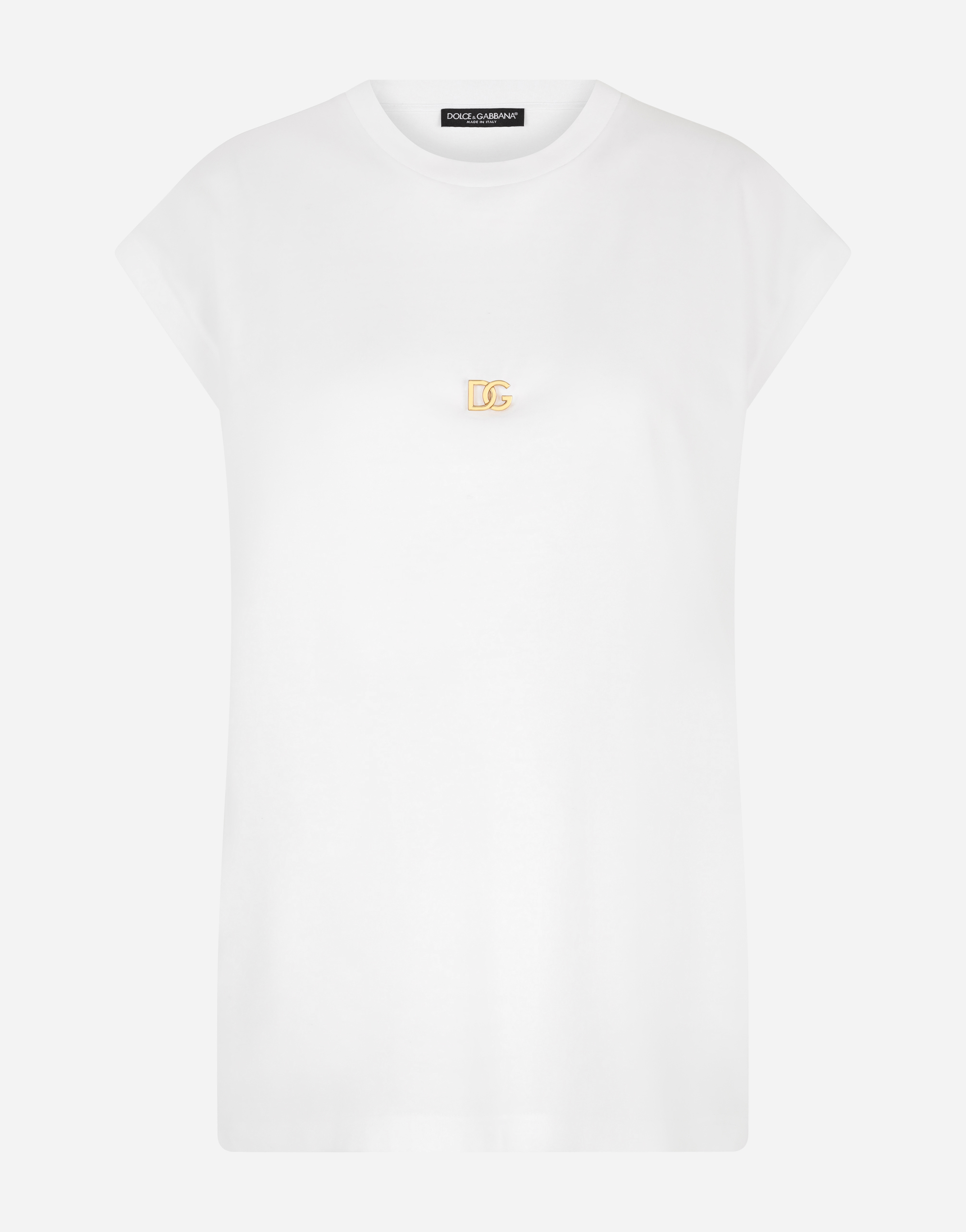 Jersey T-shirt with DG embellishment in White