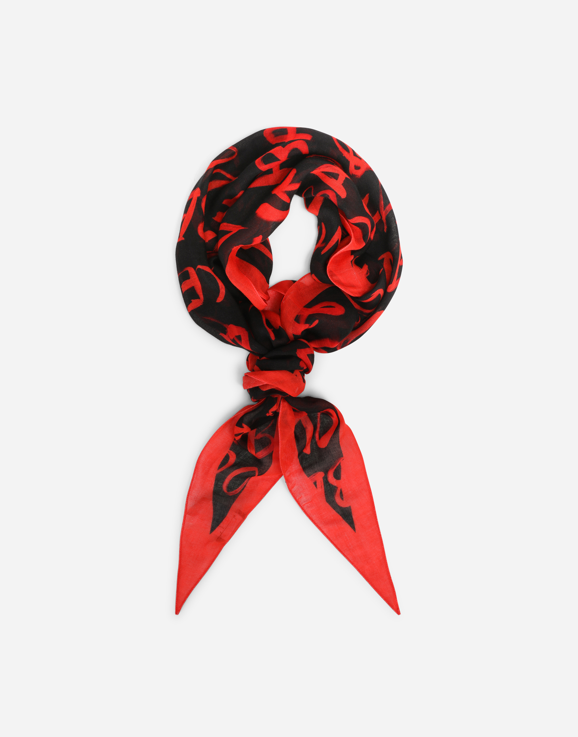 Modal and cashmere scarf with Dolce&Gabbana print in Multicolor