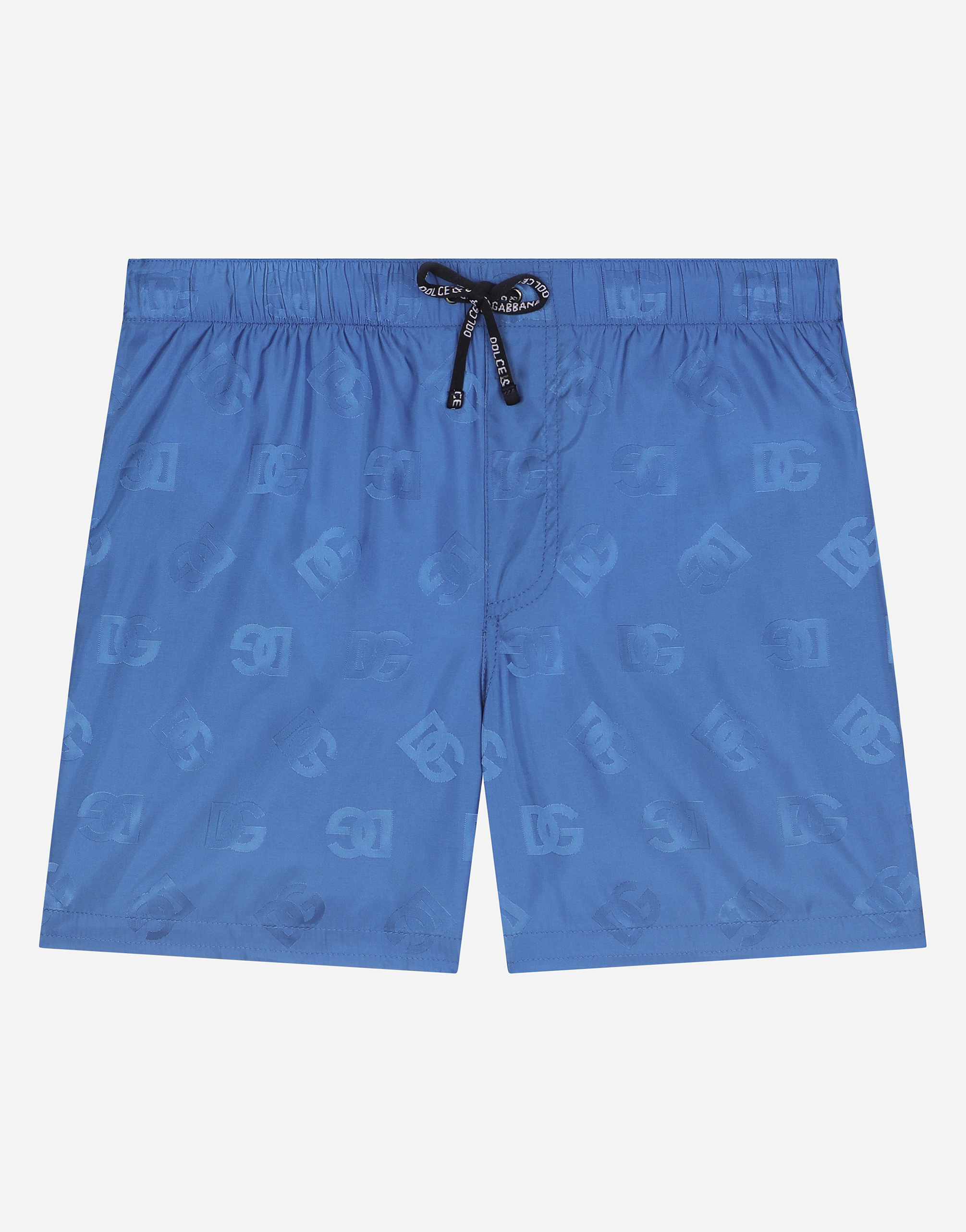 Nylon swim trunks with jacquard DG logo in Multicolor