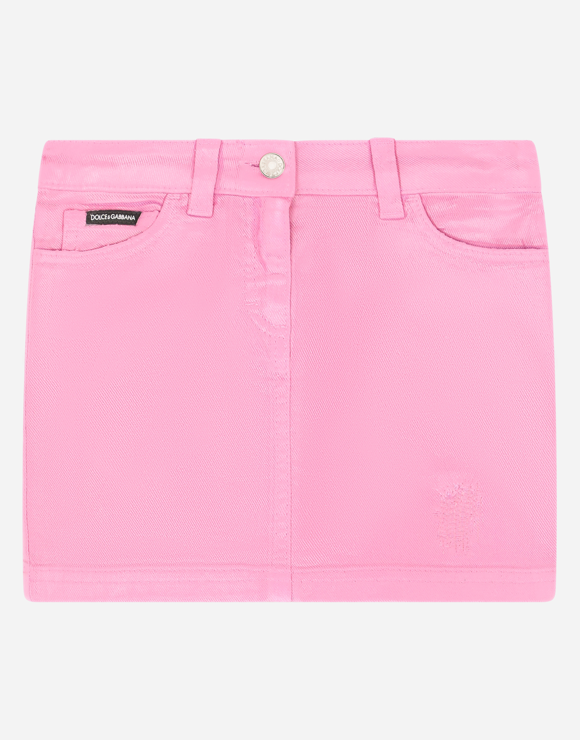 Short denim skirt in Pink
