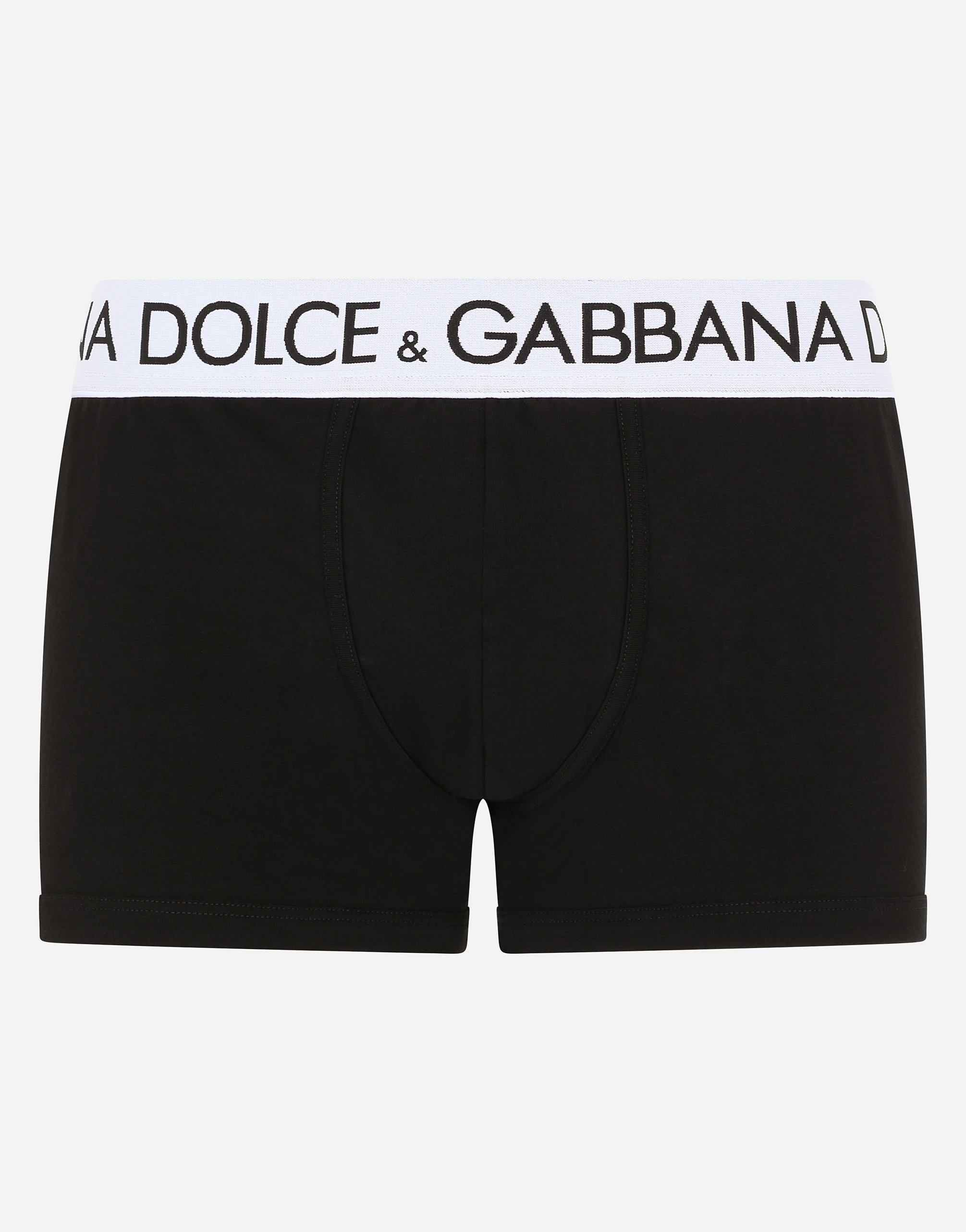Two-way stretch cotton boxers in Black