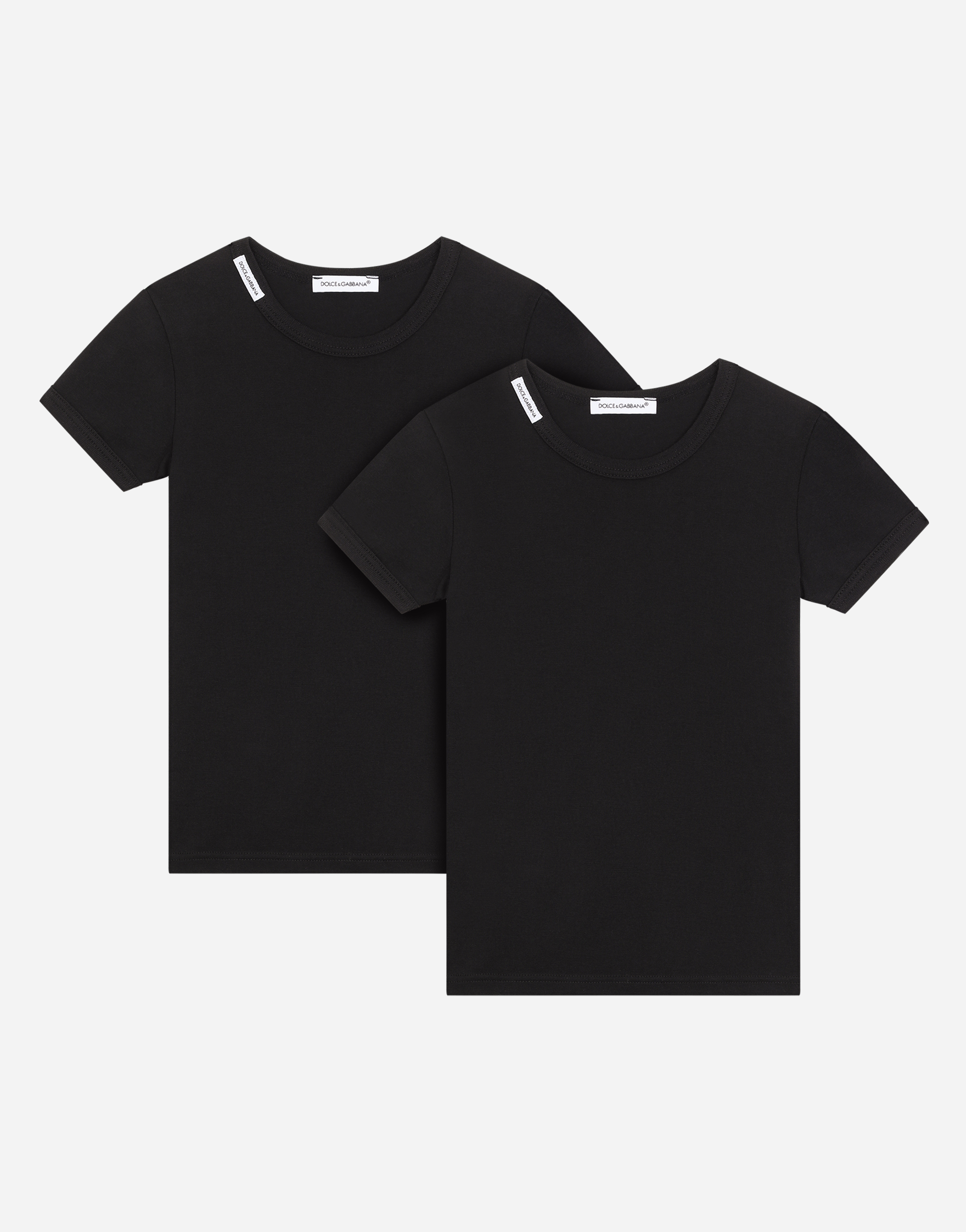 Short-sleeved jersey t-shirt two-pack in Black