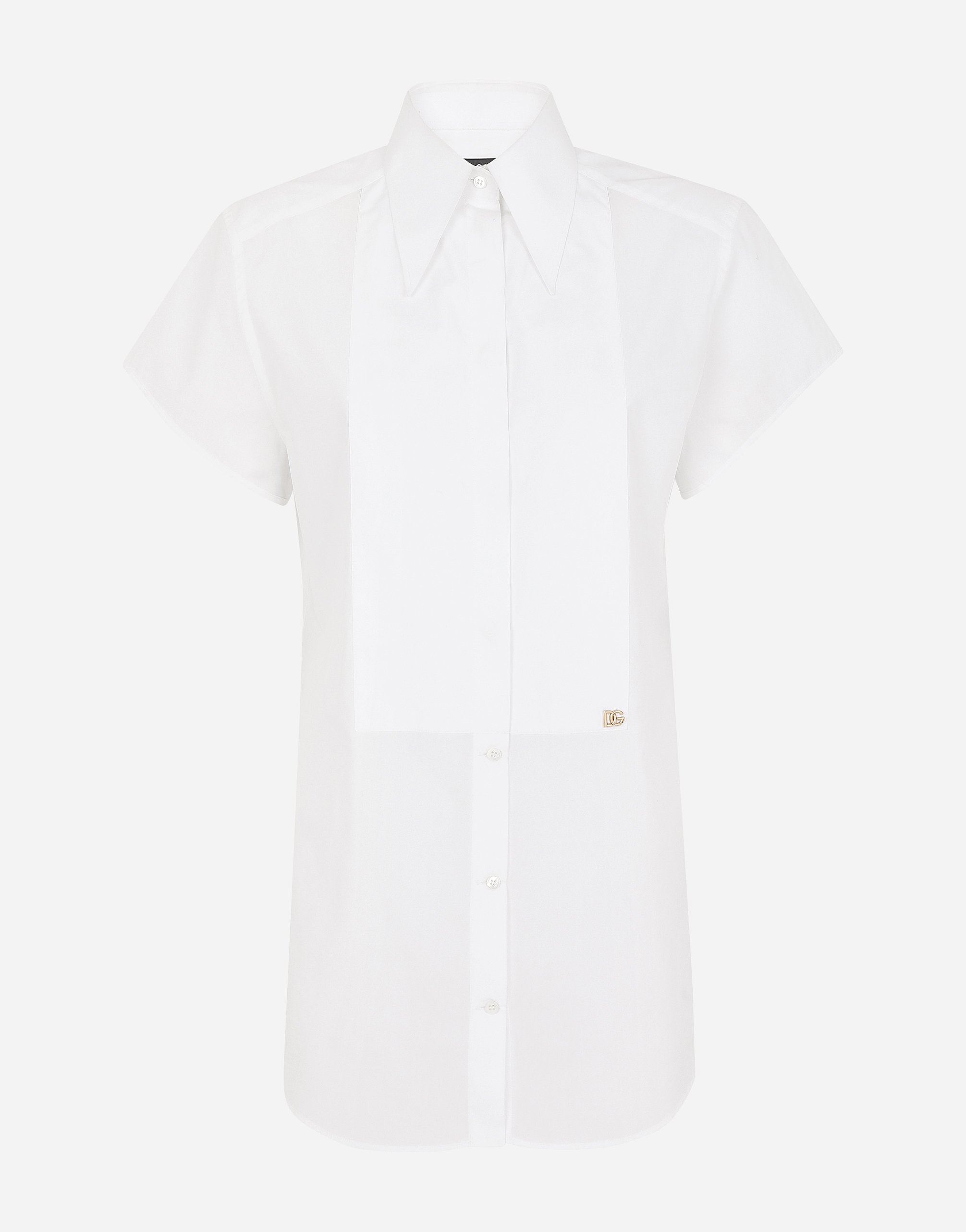 Poplin shirt with shirt front and DG logo in White