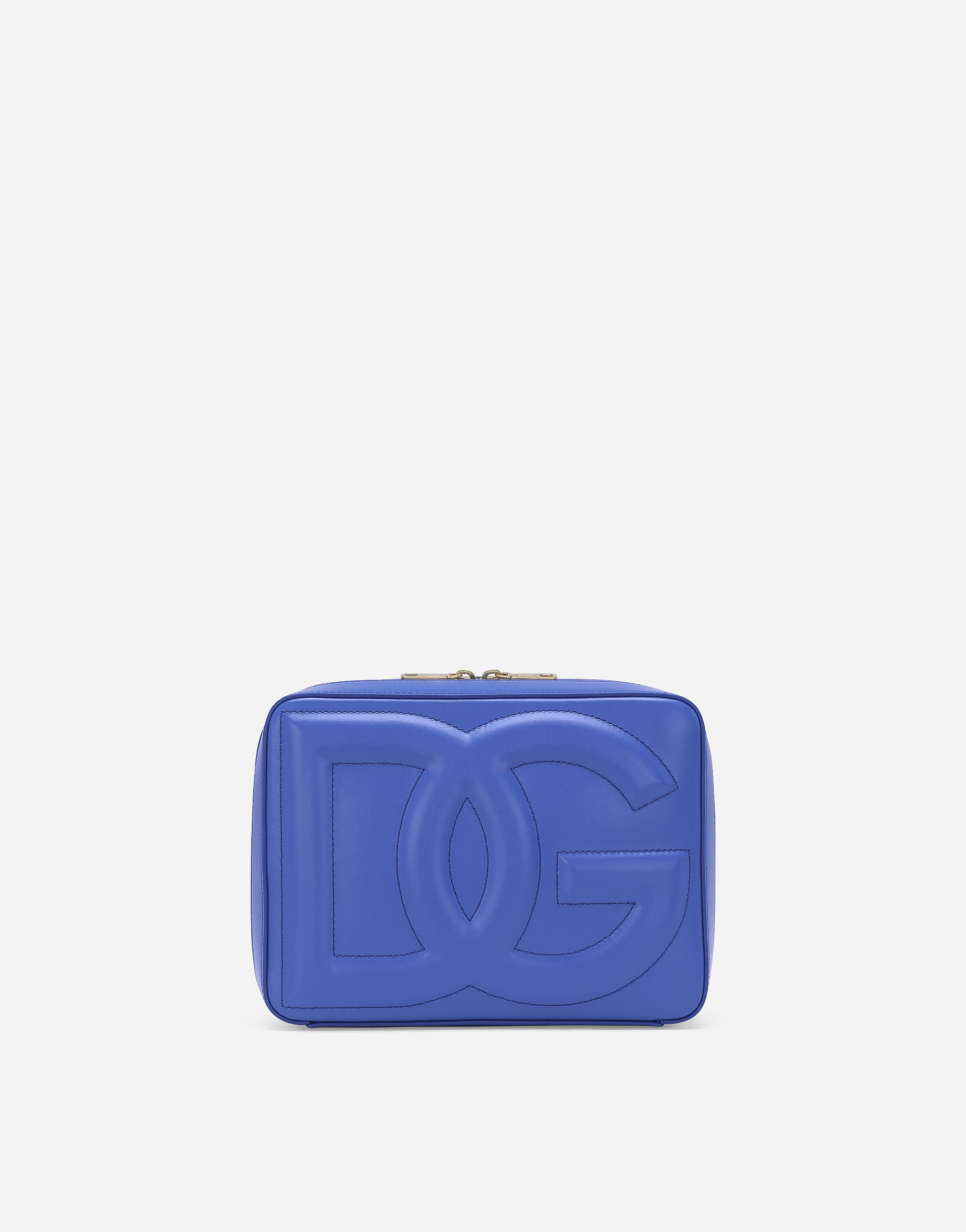 Medium calfskin camera bag with DG Logo in Blue