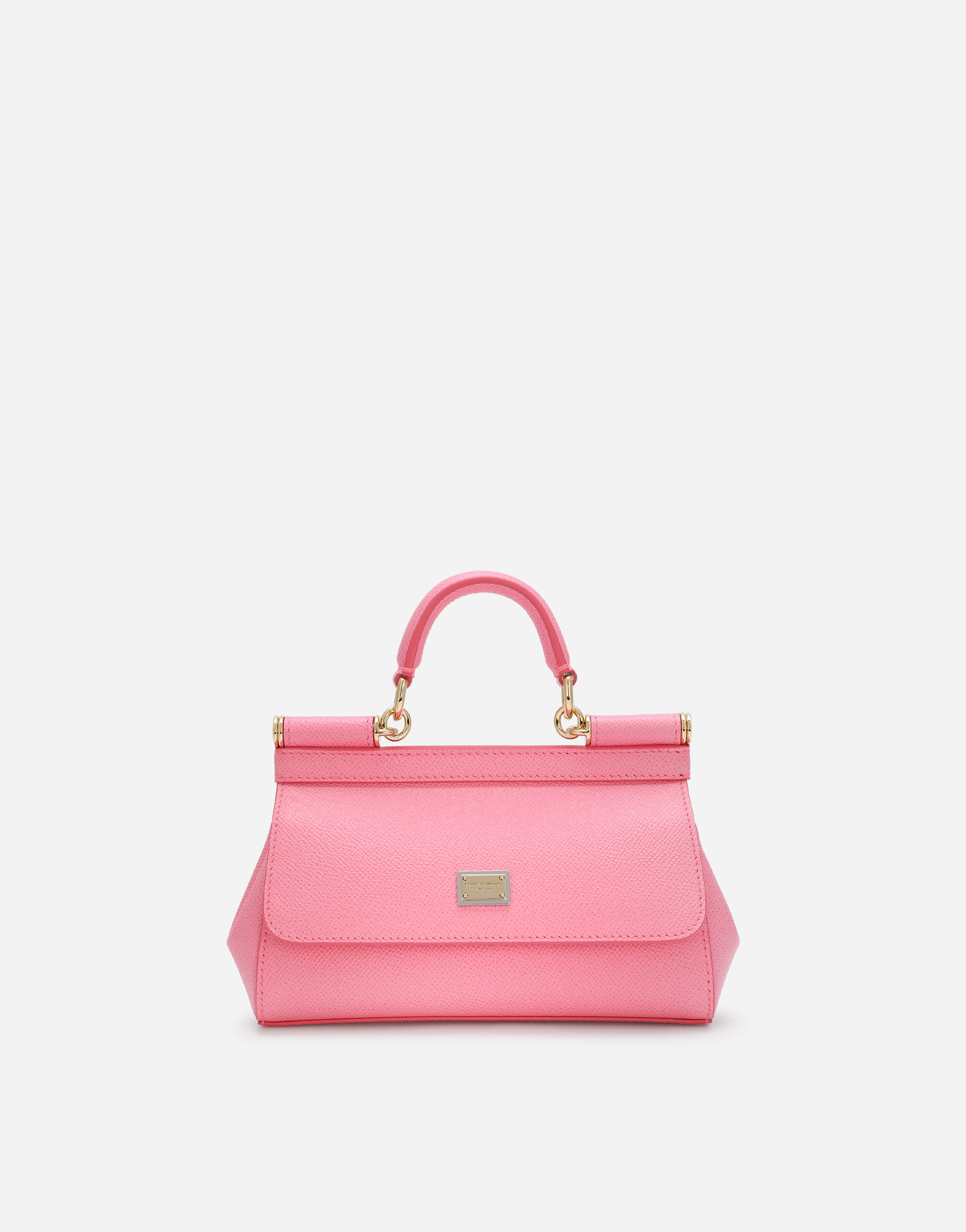 Small Sicily bag in Dauphine calfskin in Pink