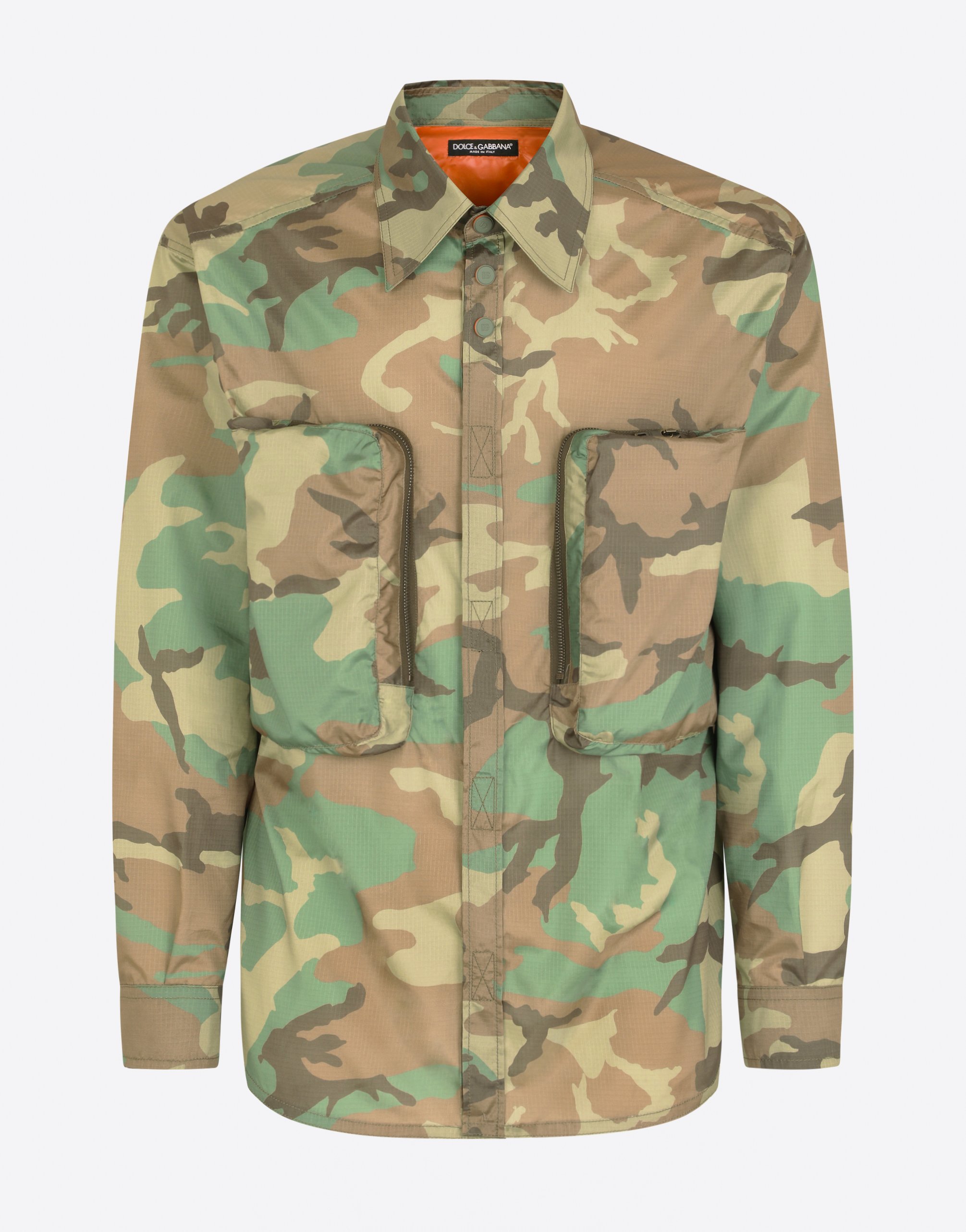 Camouflage-print nylon shirt in Multicolor