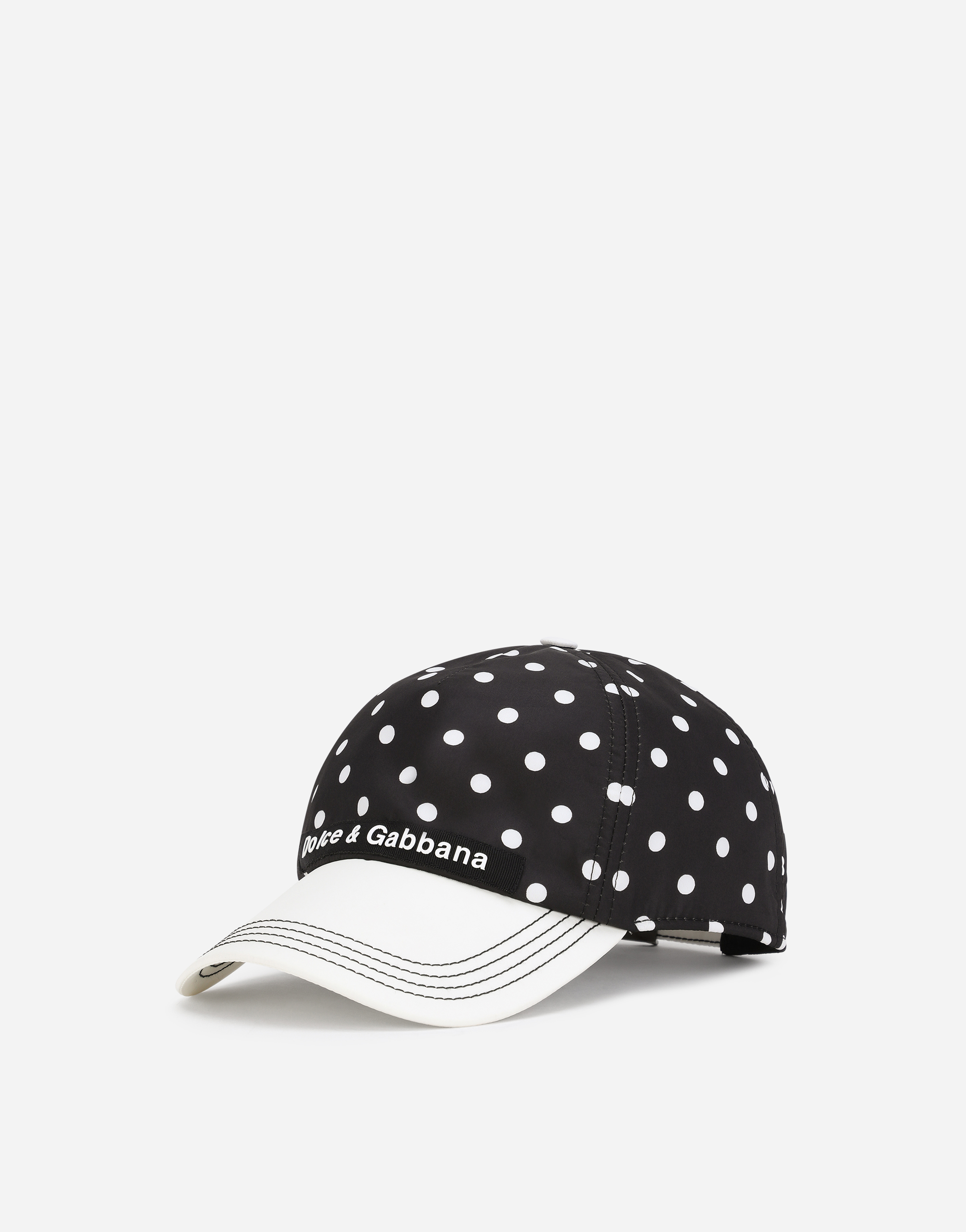 Nylon baseball hat with polka-dot print in Multicolor