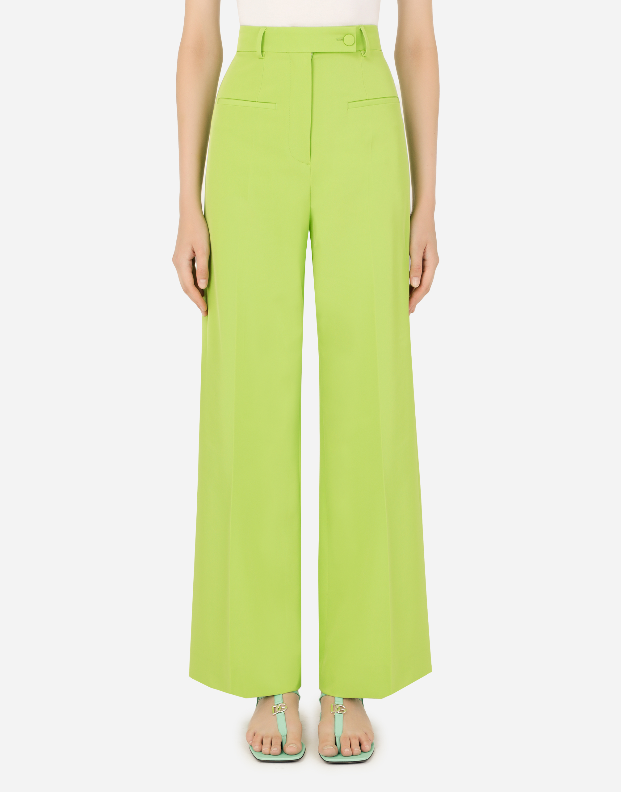 Technical stretch fabric pants in Green