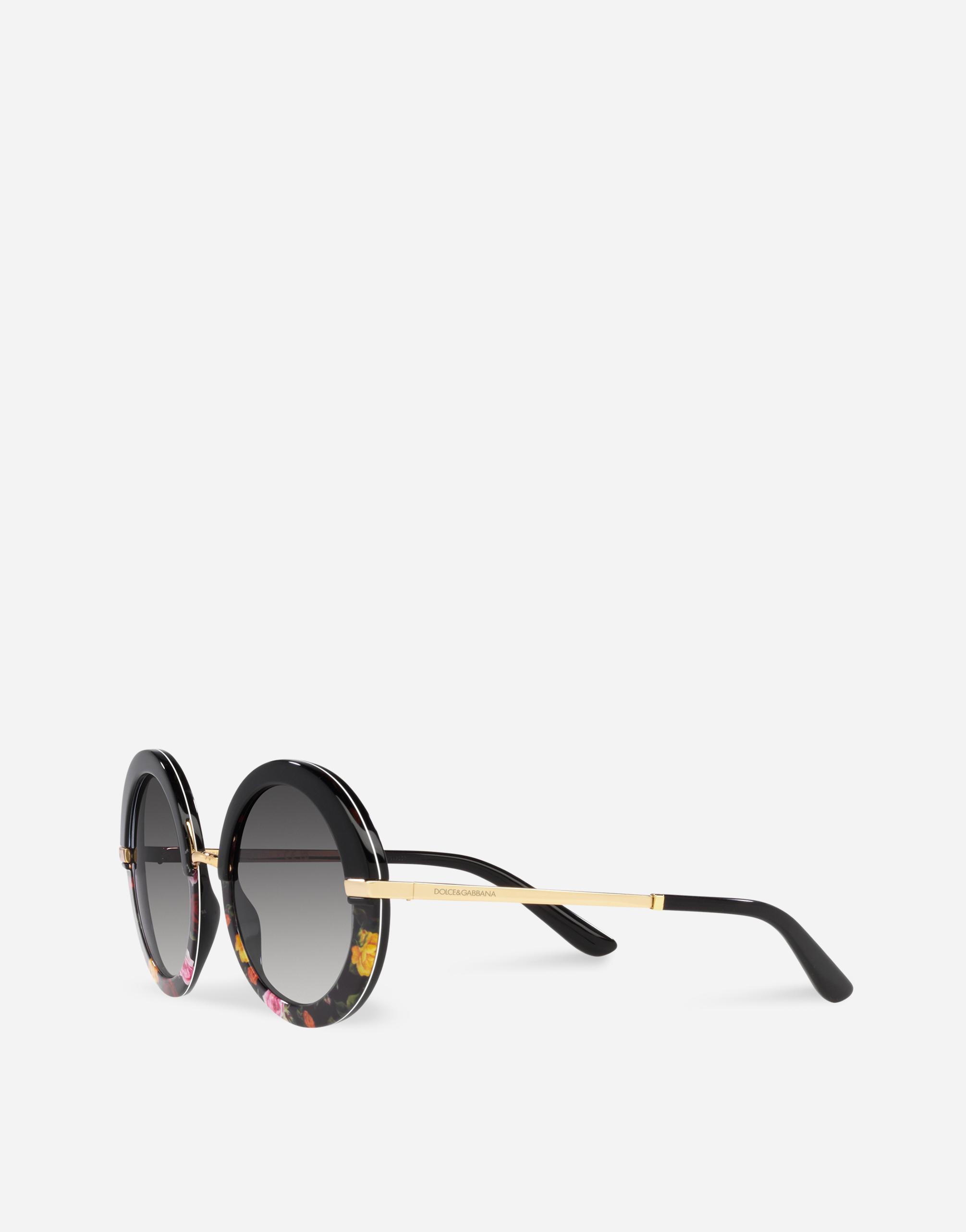 Shop Dolce & Gabbana Half Print Sunglasses In Floral Print