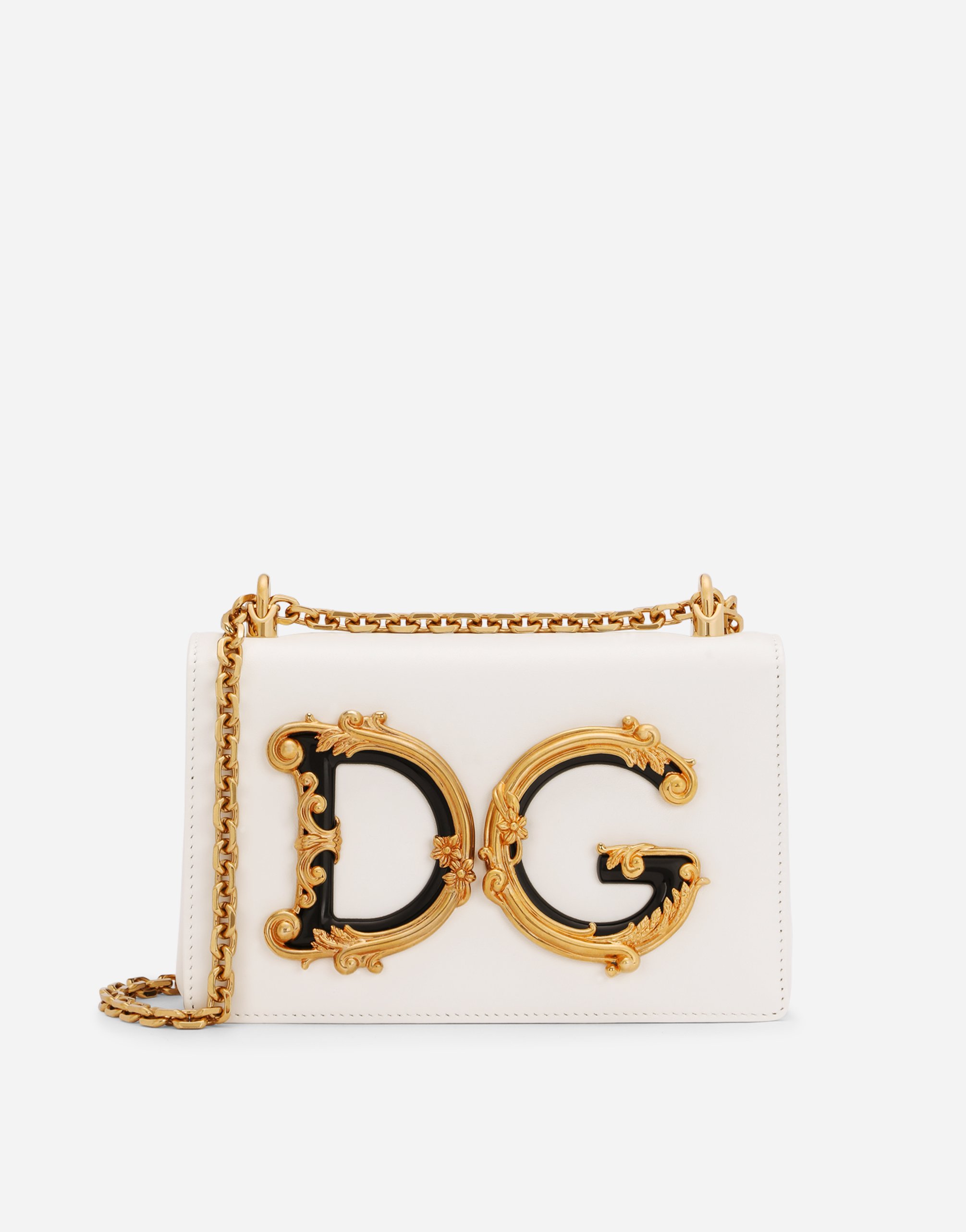 DG Girls shoulder bag in nappa leather in White