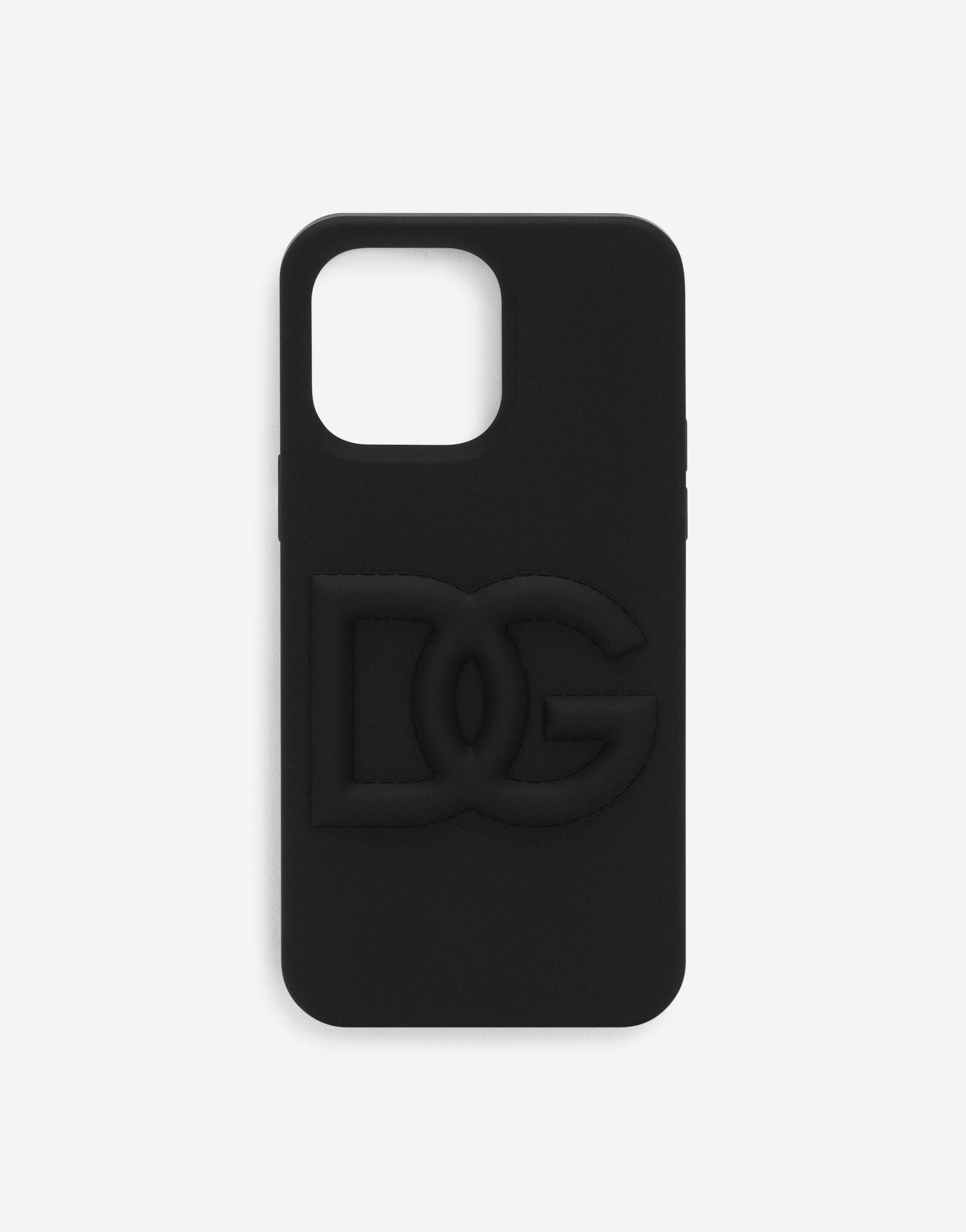 Rubber iPhone 14 Pro Max Cover with DG logo in Black