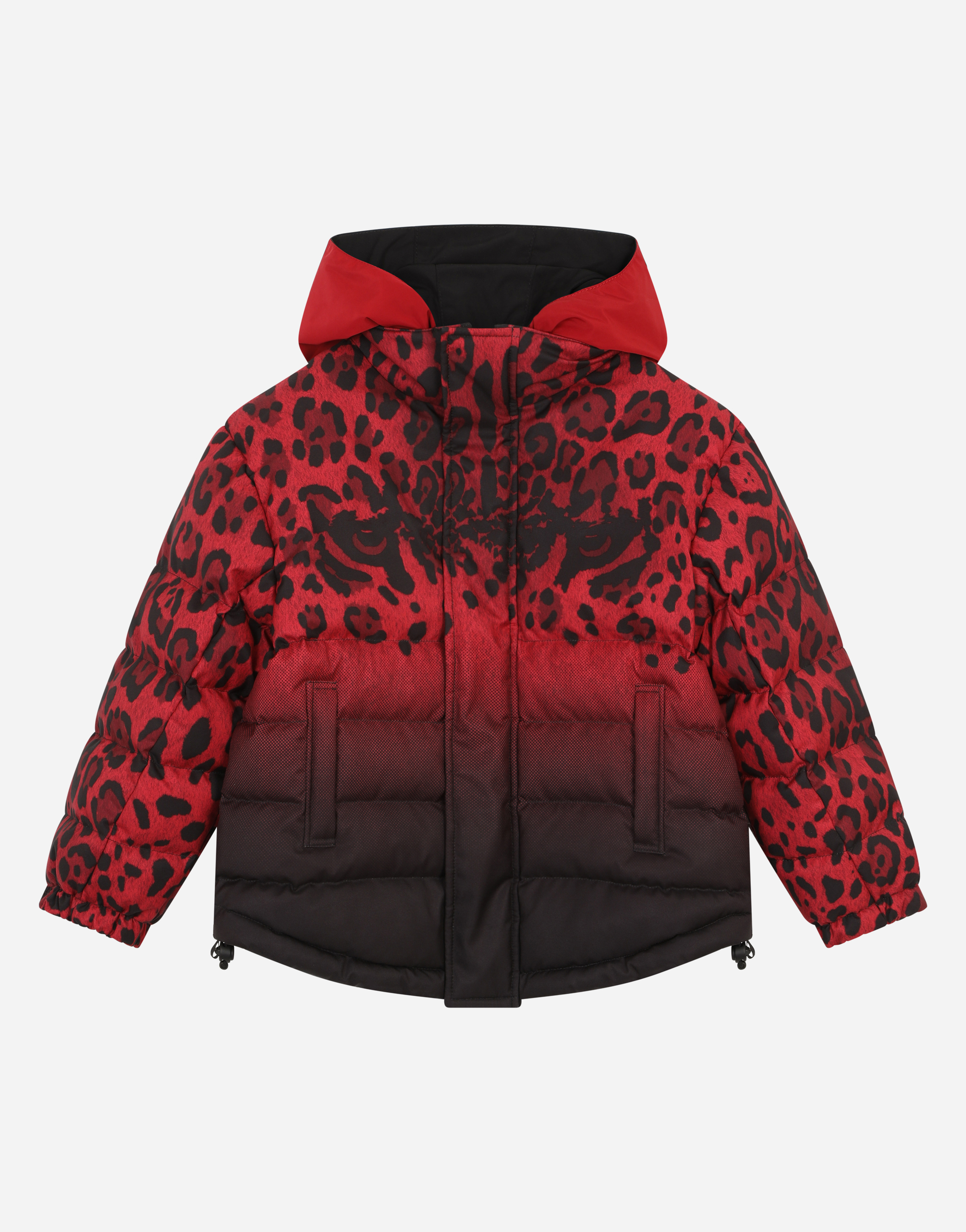 Reversible leopard-print nylon down jacket in Multicolor