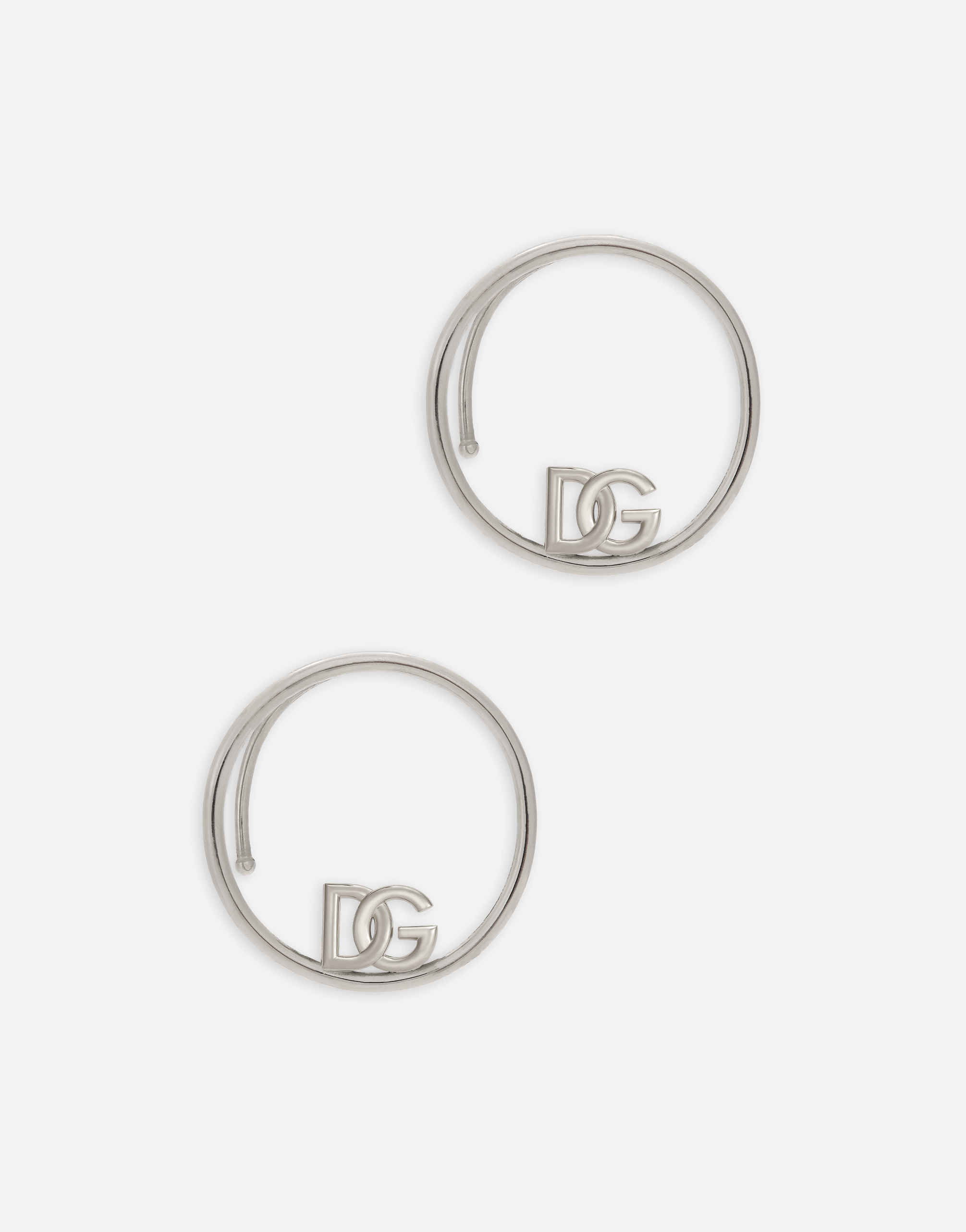Ear cuff earrings with DG logo in Silver