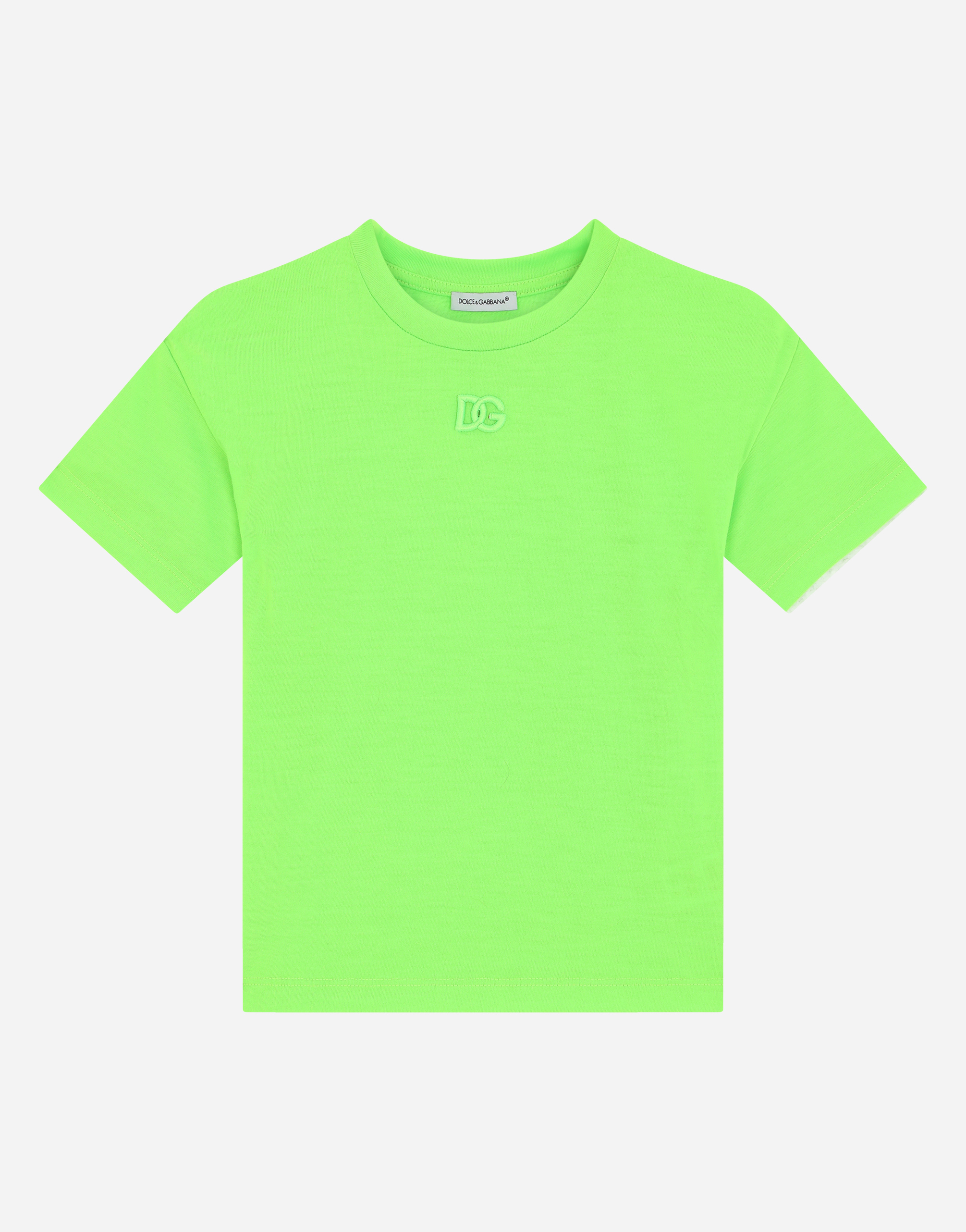 Jersey T-shirt with DG logo embroidery in Green