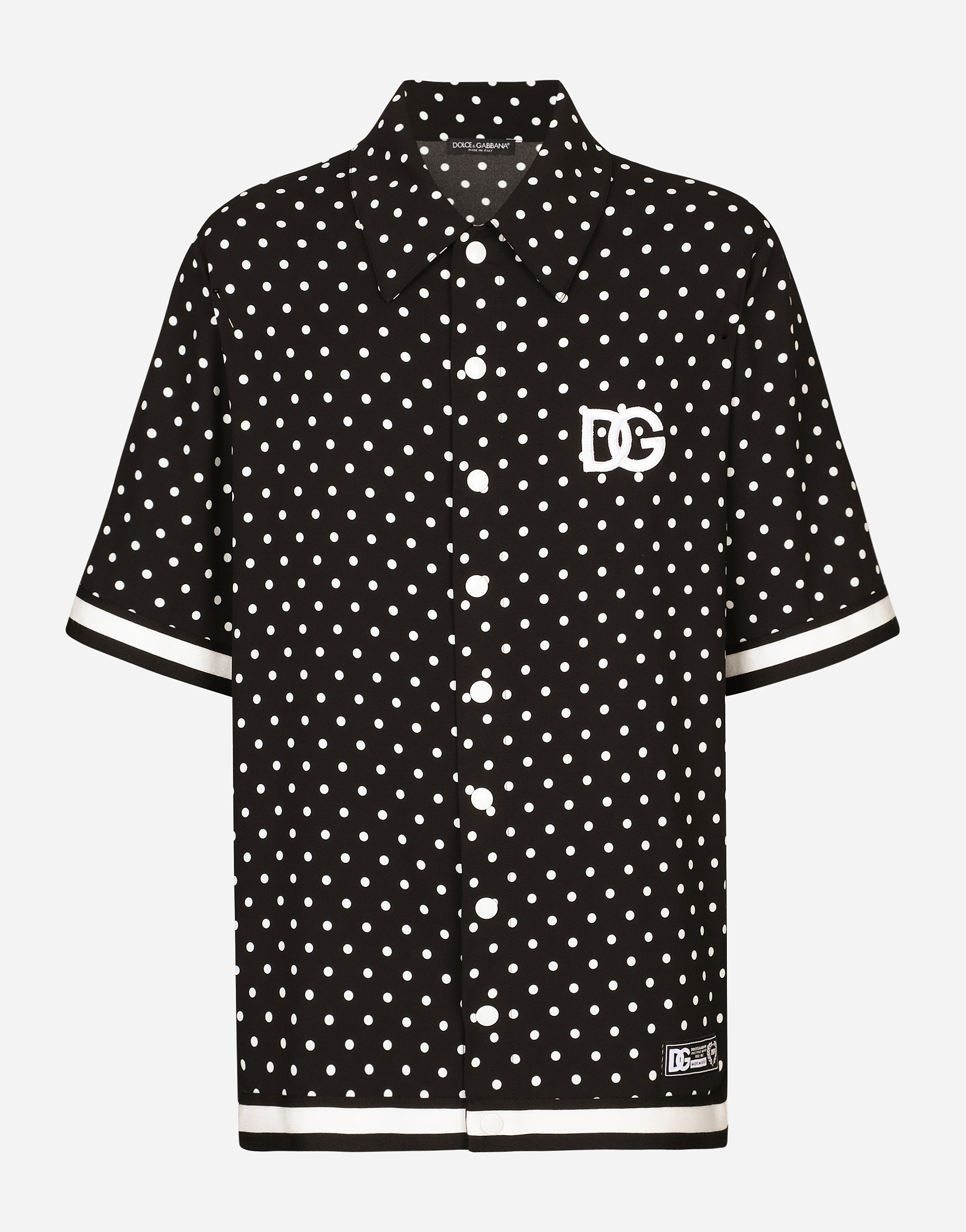 Oversize shirt with polka-dot print and DG patch in Multicolor