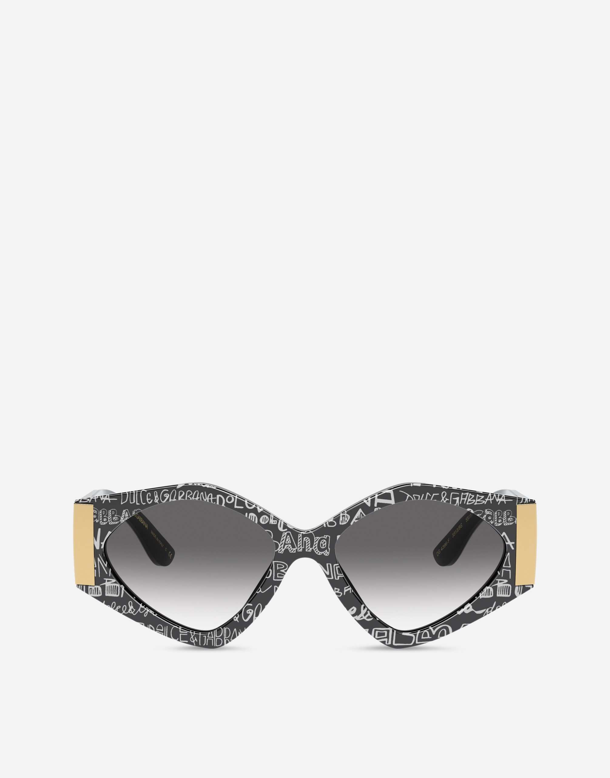 Modern print graffiti sunglasses in Black and White