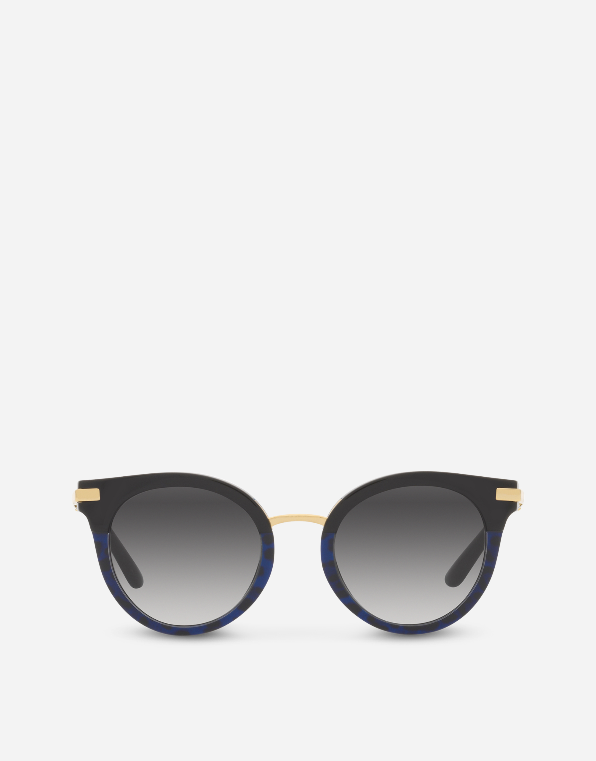 Half print sunglasses in Blue leo print