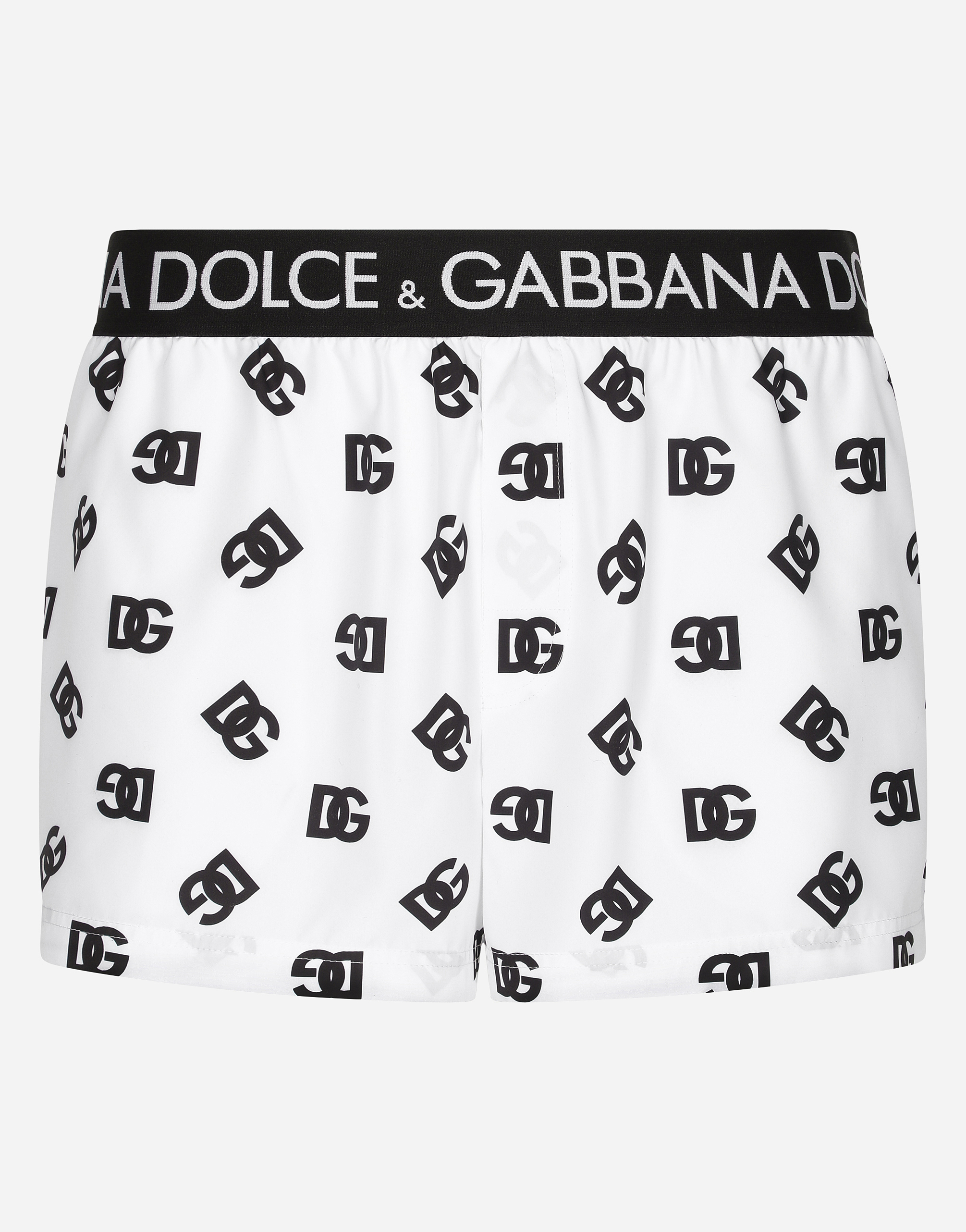 Short swim trunks with all-over DG print in Multicolor