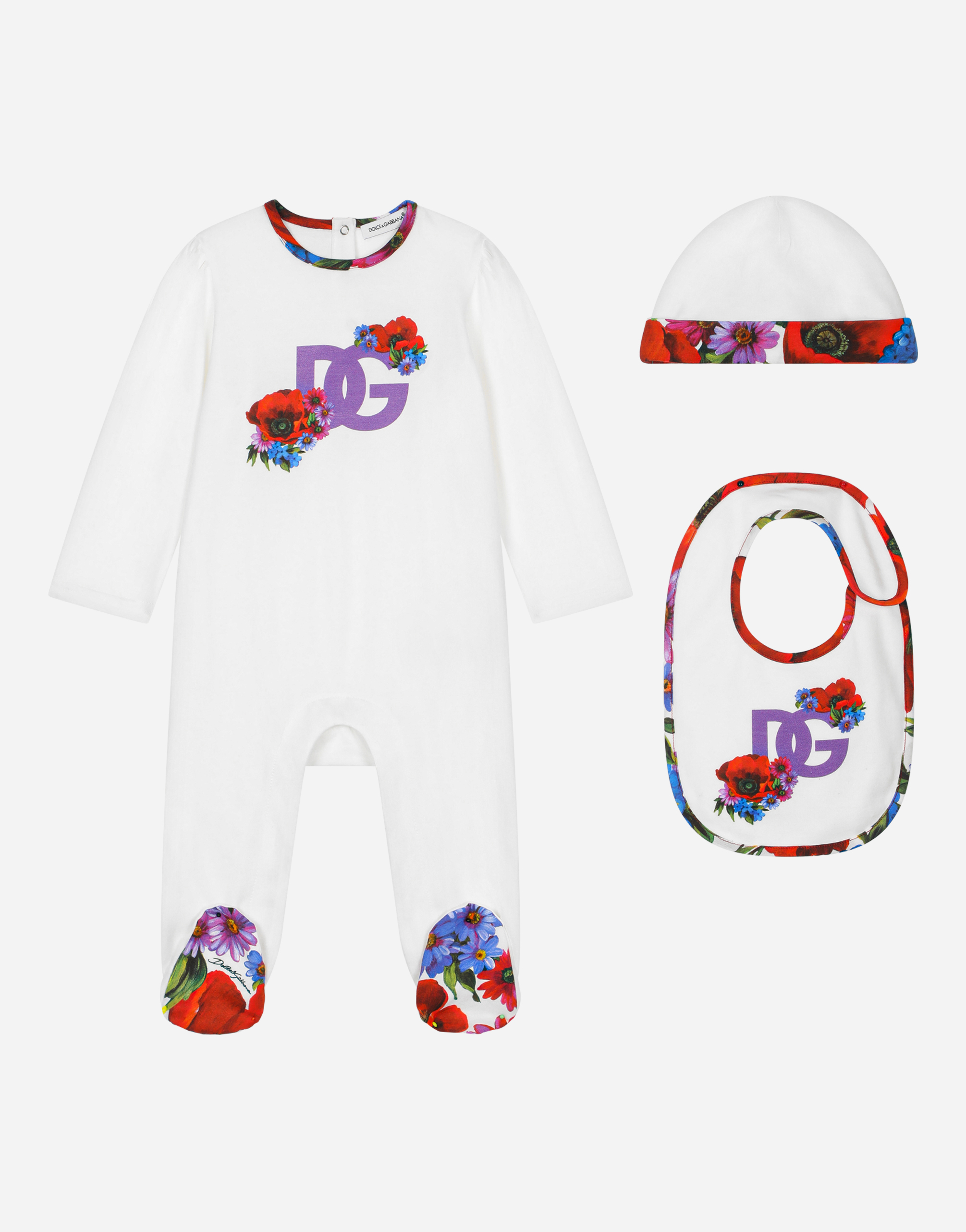 3-piece gift set in DG floral-print jersey in Multicolor
