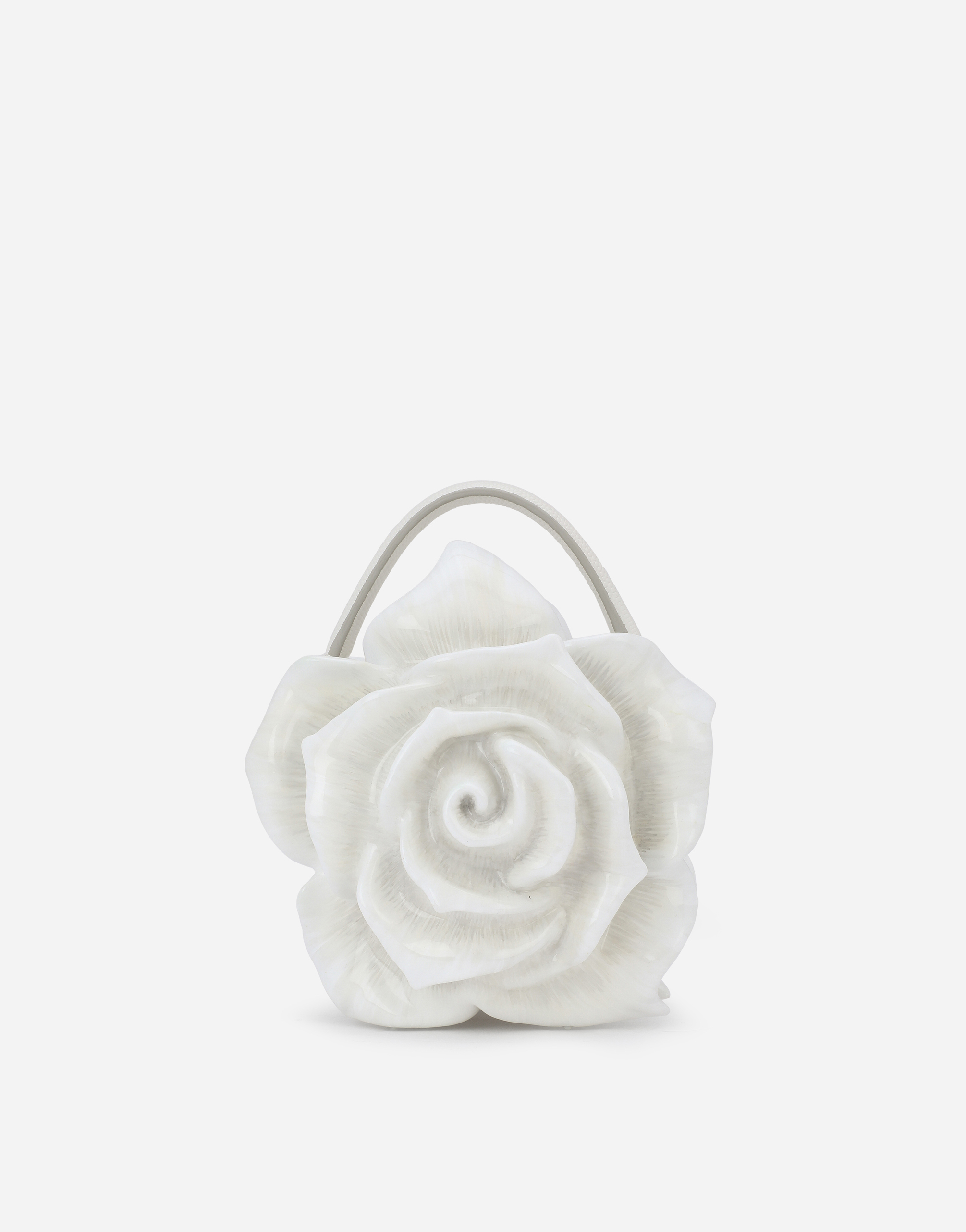 Resin rose-design Dolce Box bag in White