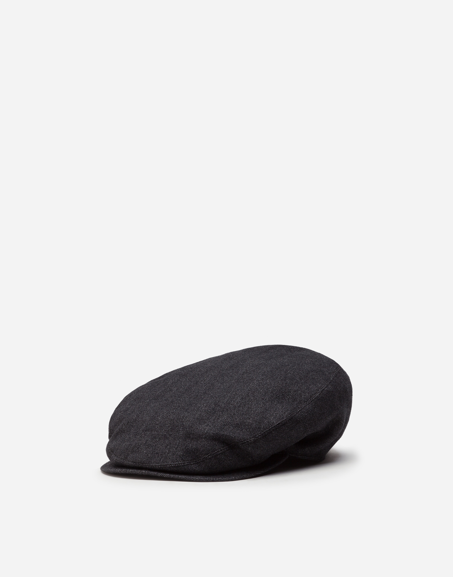 Stretch cotton flap cap in Black