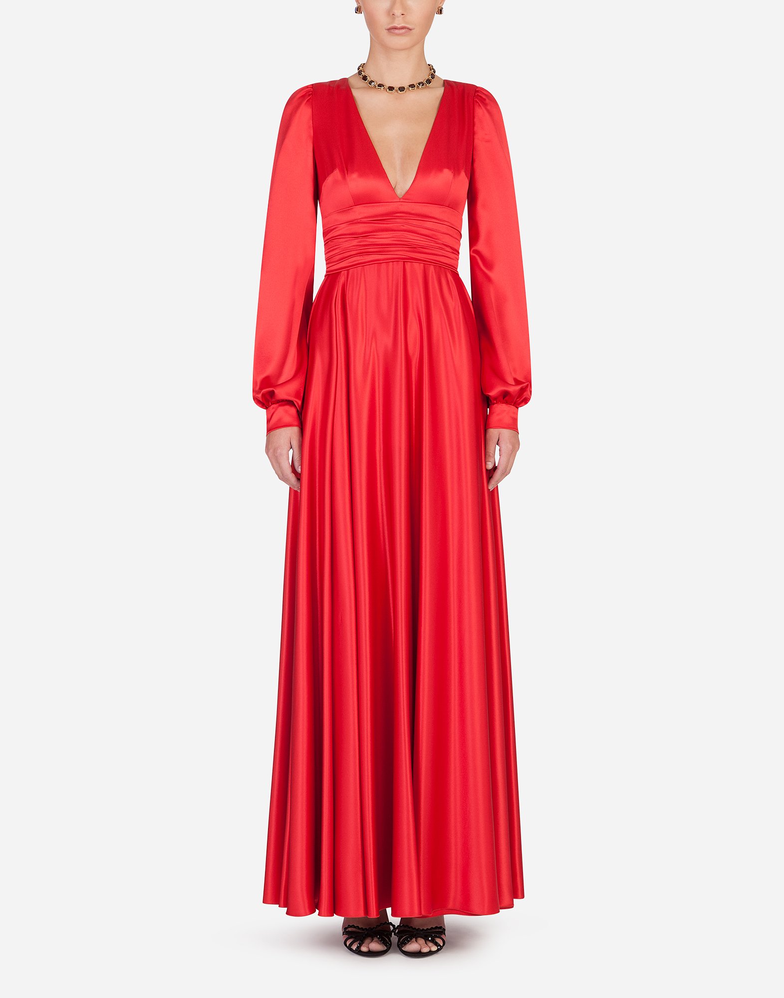 Long silk dress in Red