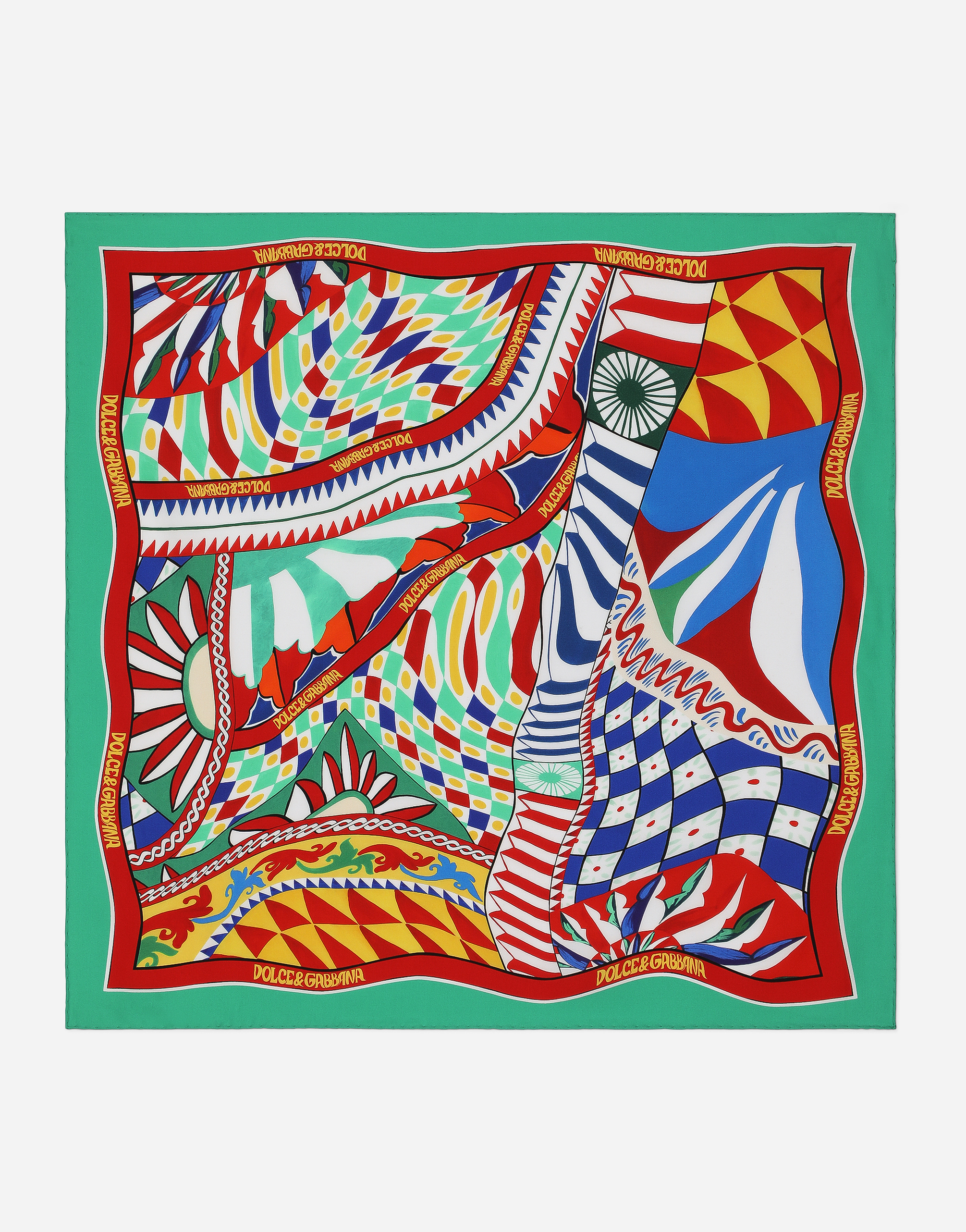 Carretto-print twill scarf (70x70) in Multicolor