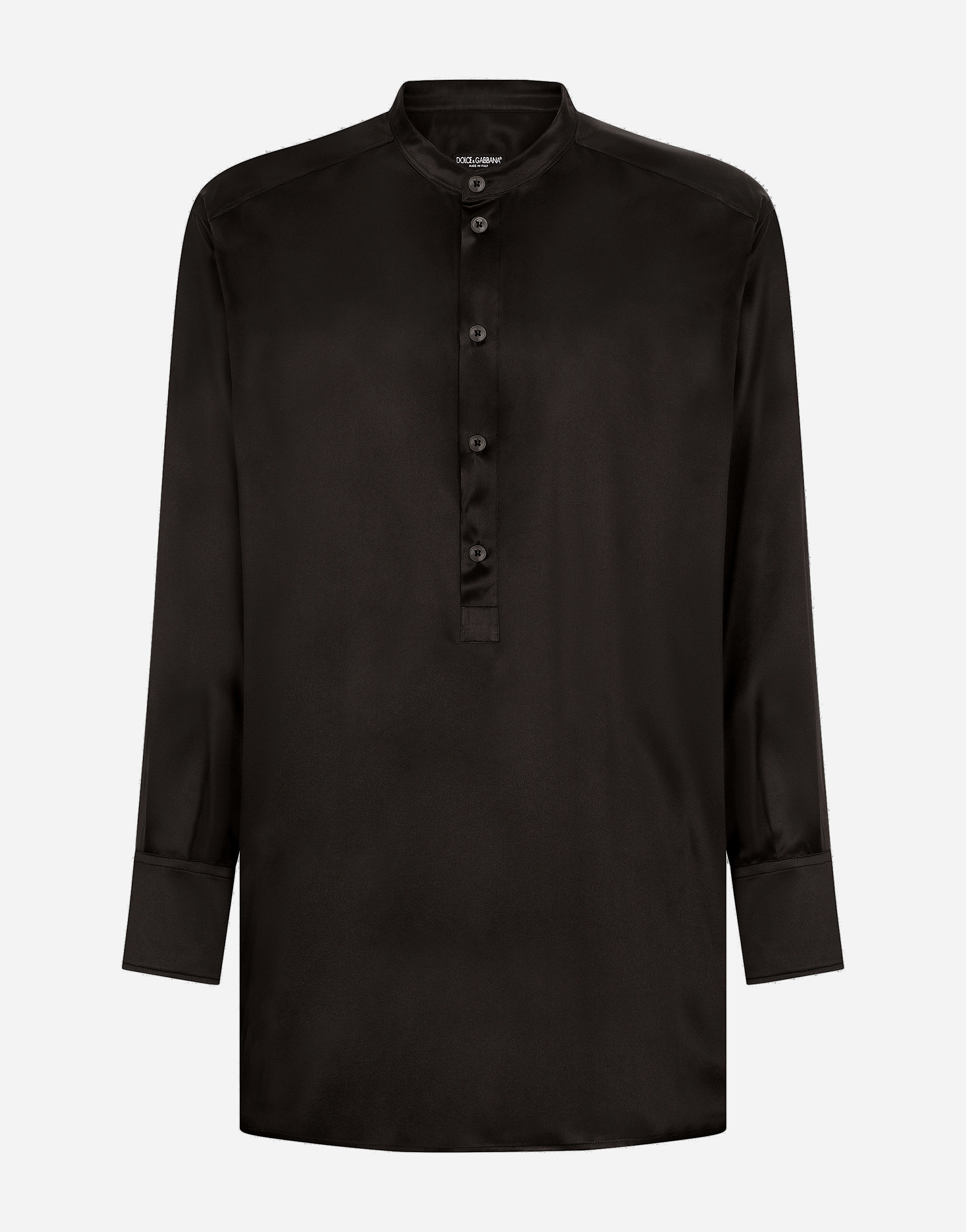 Silk satin shirt in Black