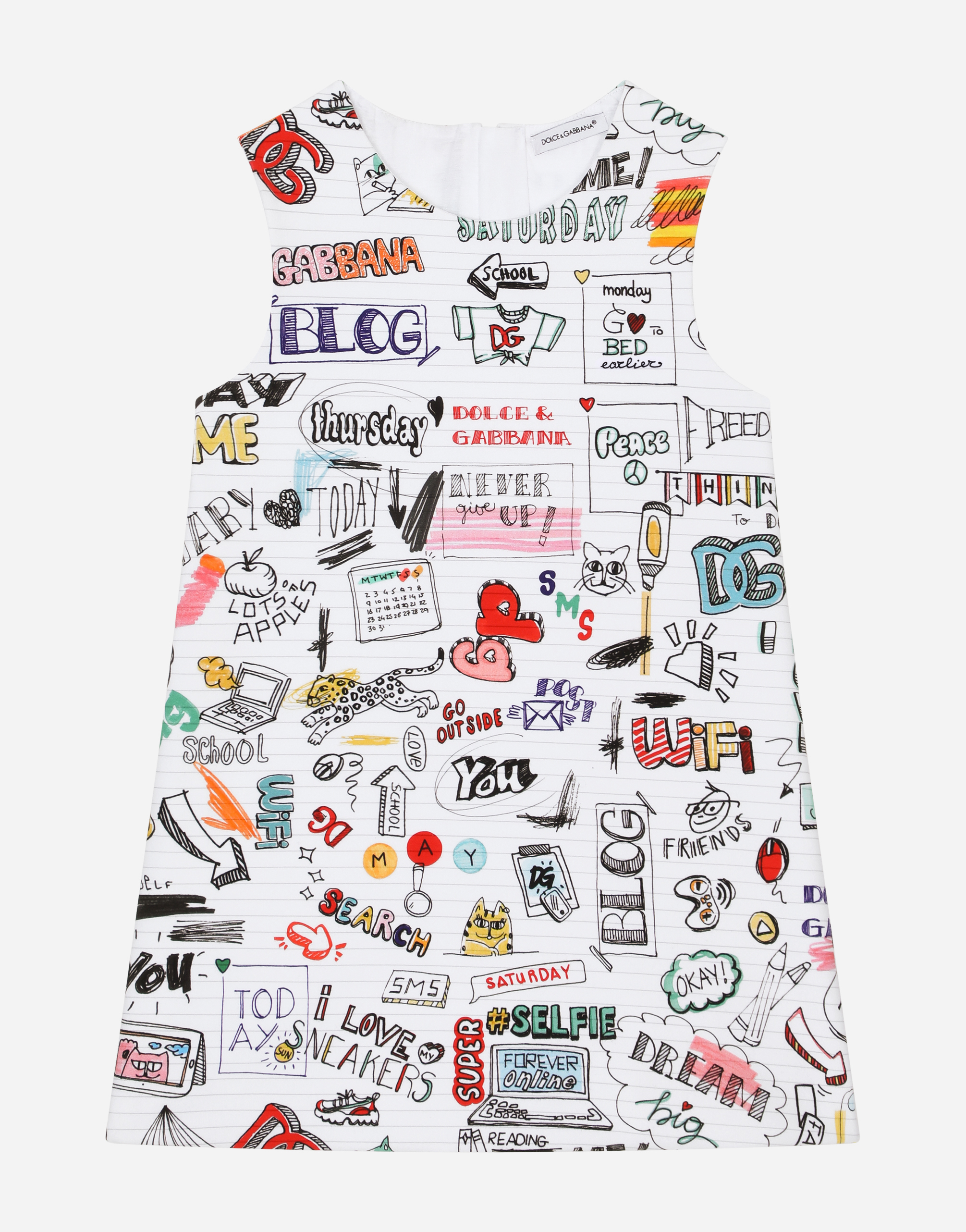 Short interlock dress with Smemo print in Multicolor
