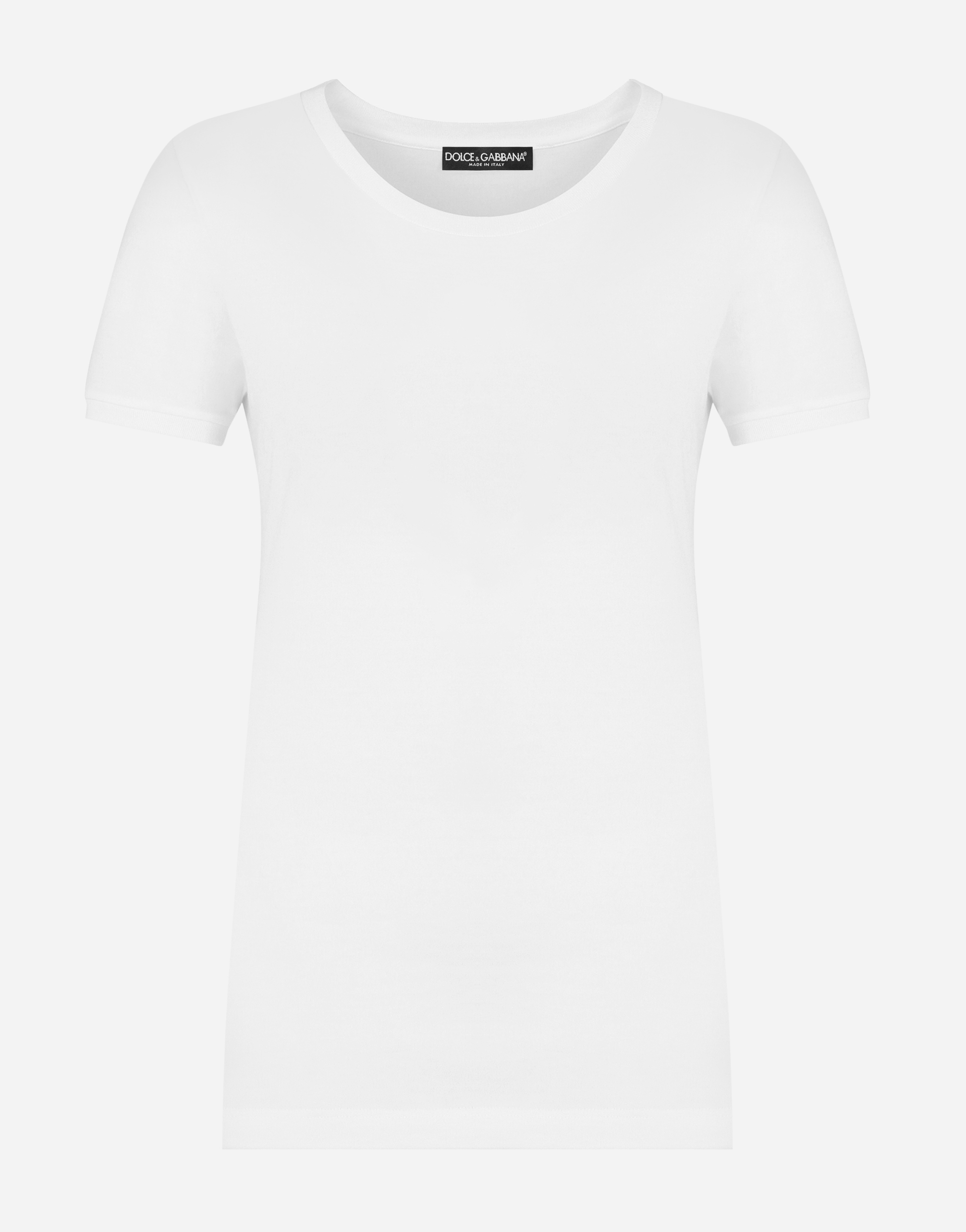 Short-sleeved jersey t-shirt in White