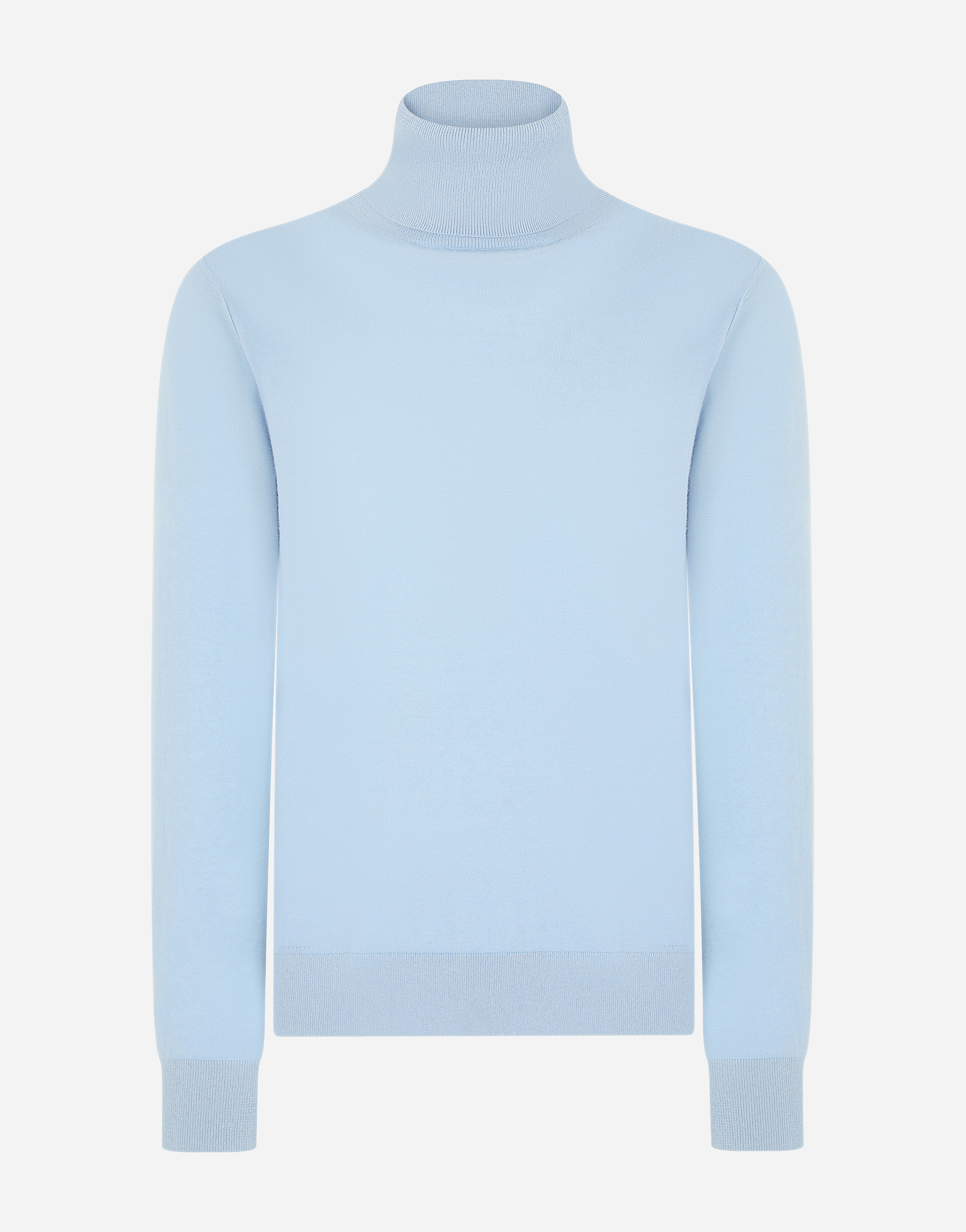 Cashmere and silk turtle-neck sweater in Azure