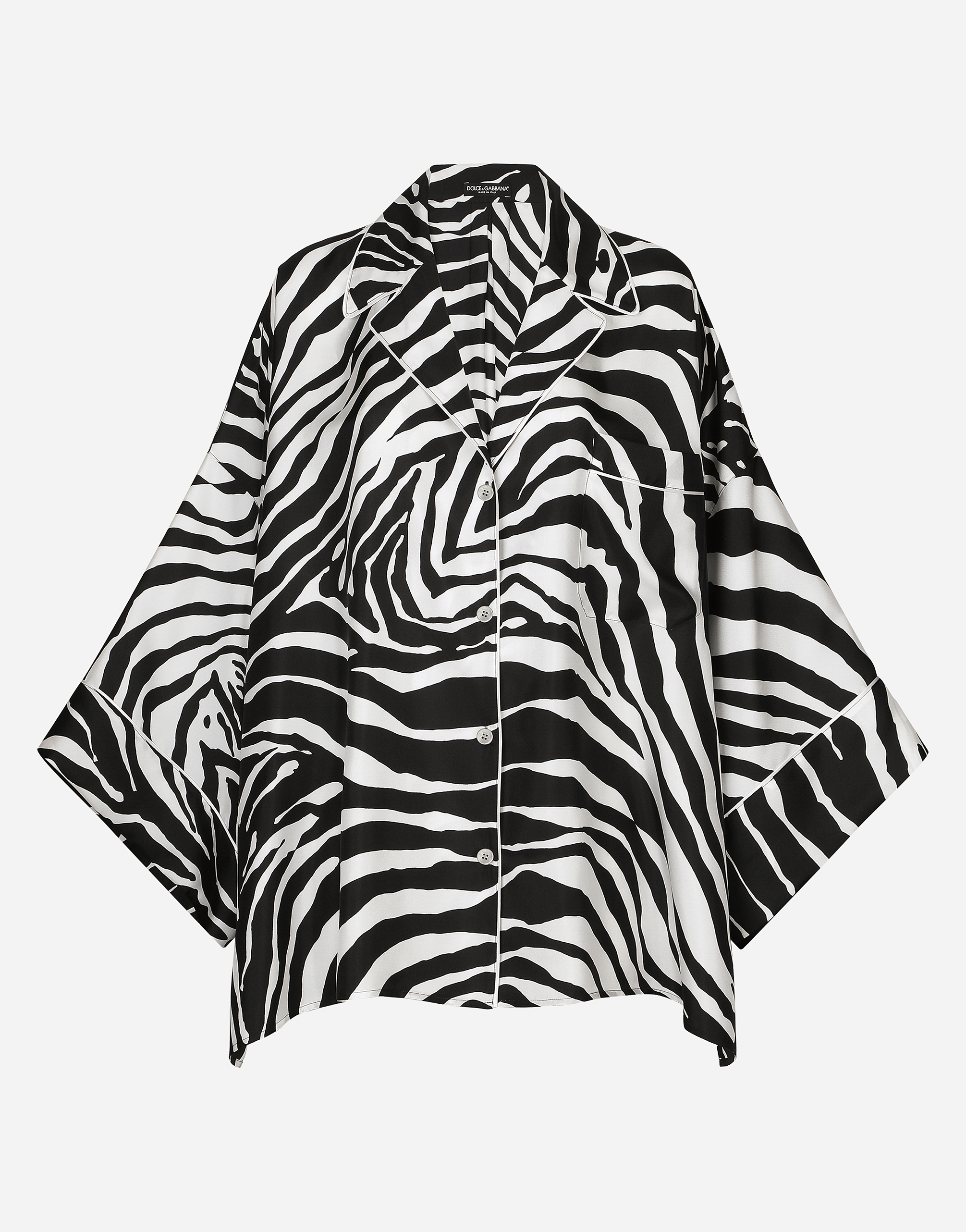 Zebra-print twill shirt in Multicolor