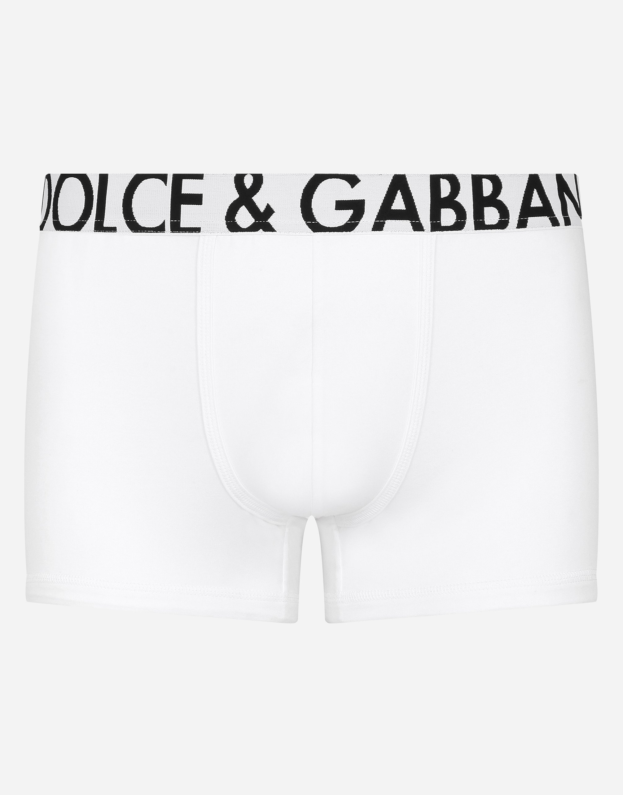 Two-way-stretch cotton jersey boxers in White