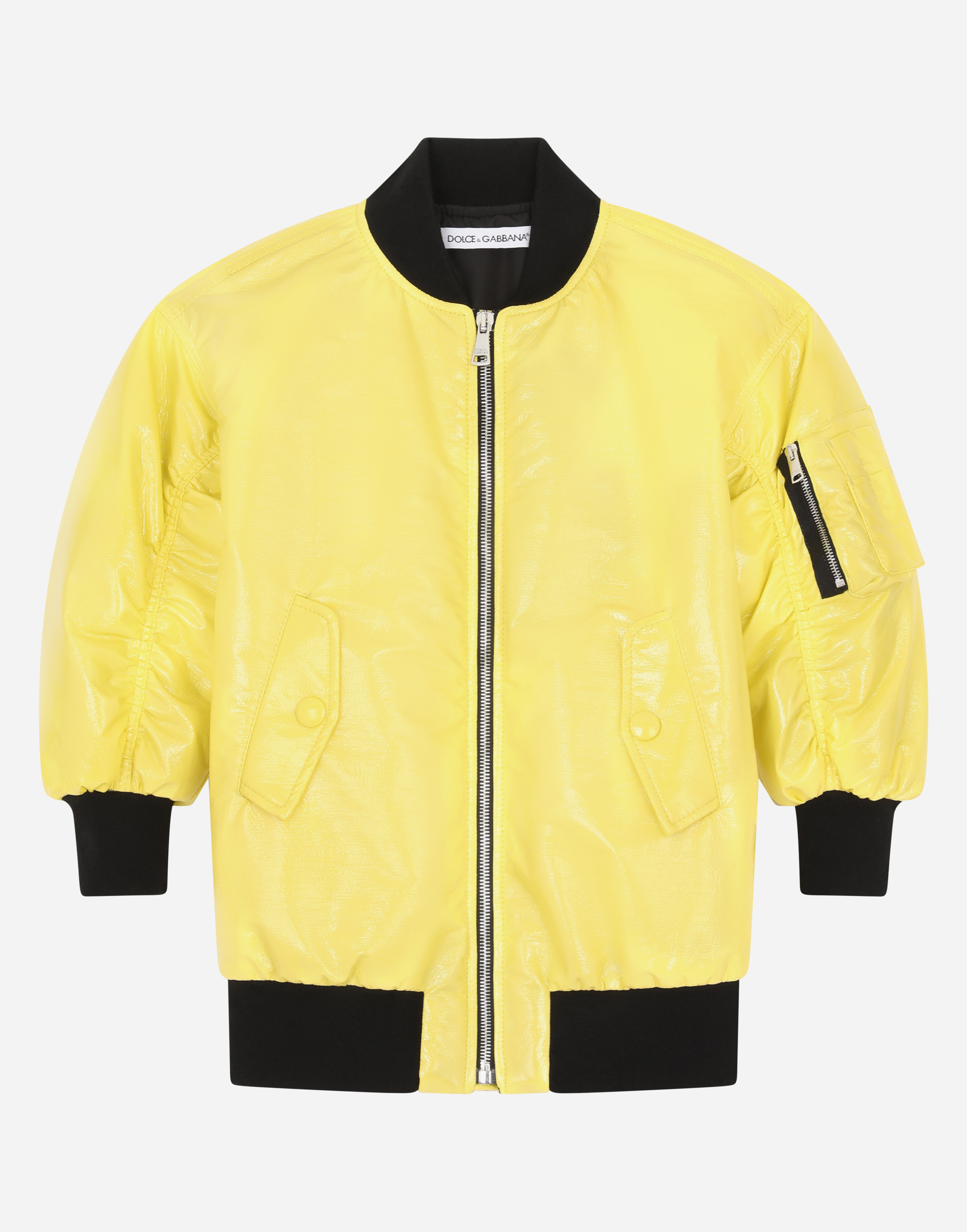 Patent leather jacket in Yellow