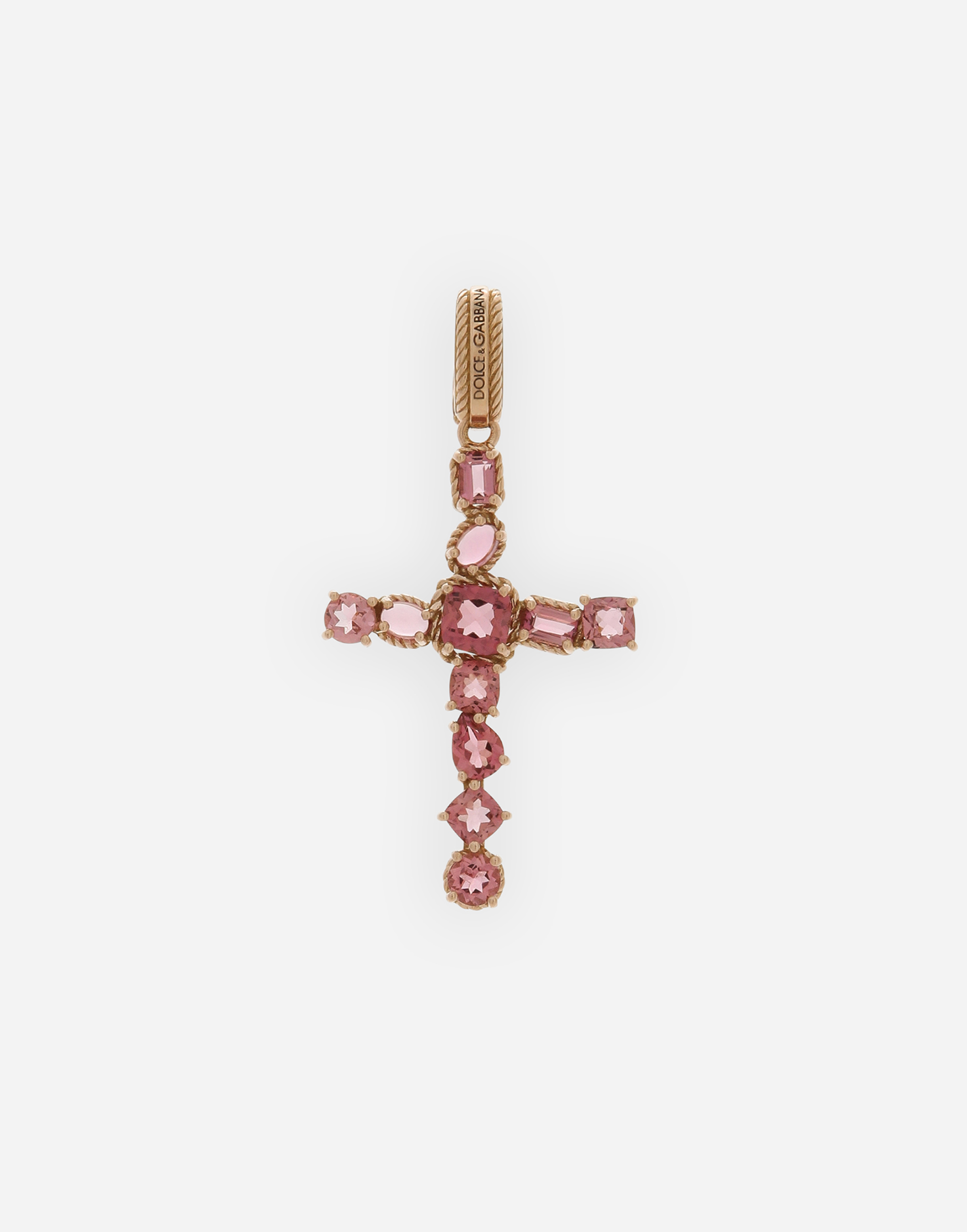 Dolce & Gabbana Anna Charm In Red Gold 18kt With Pink Tourmalines