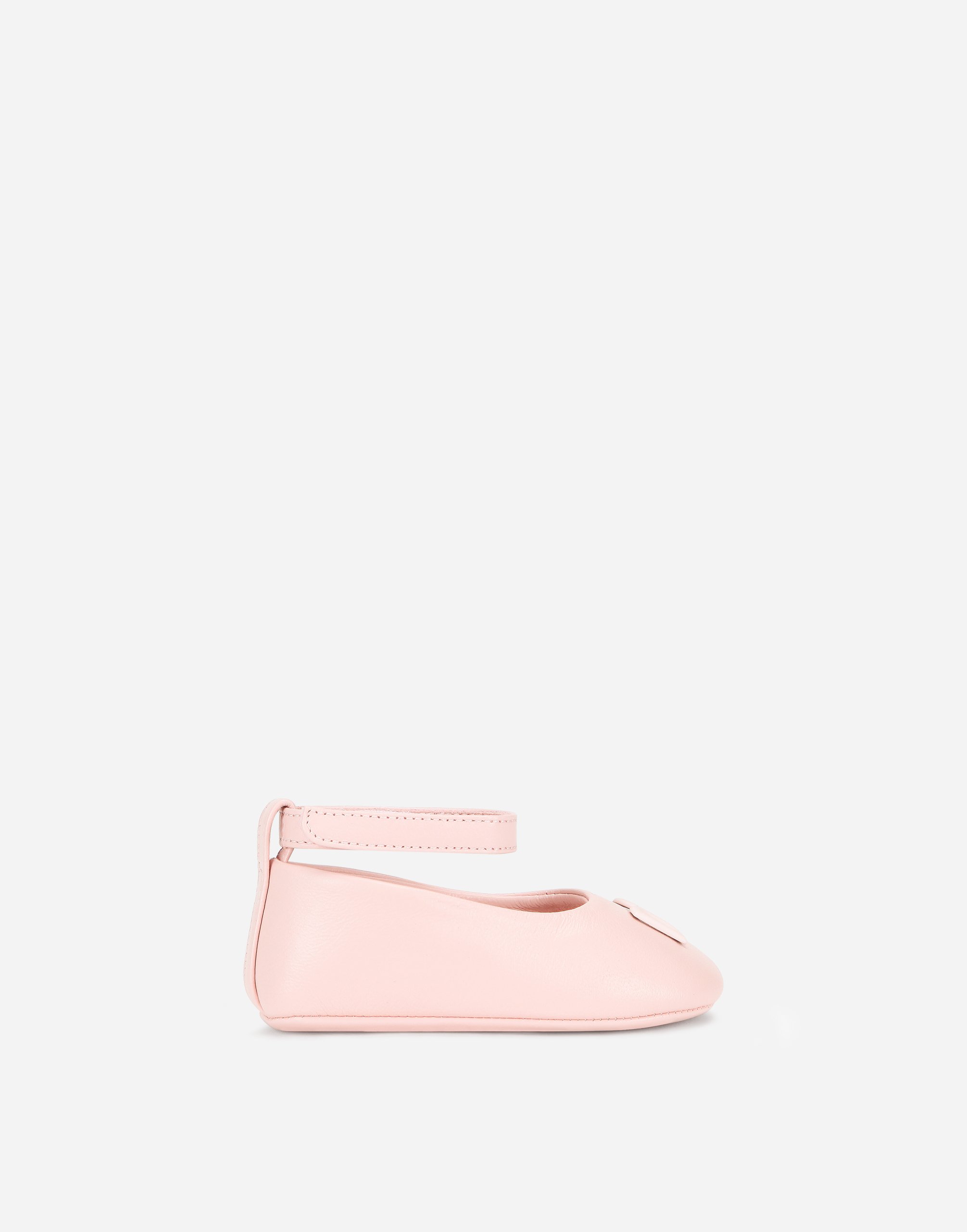 Nappa leather newborn ballet flats in Pink