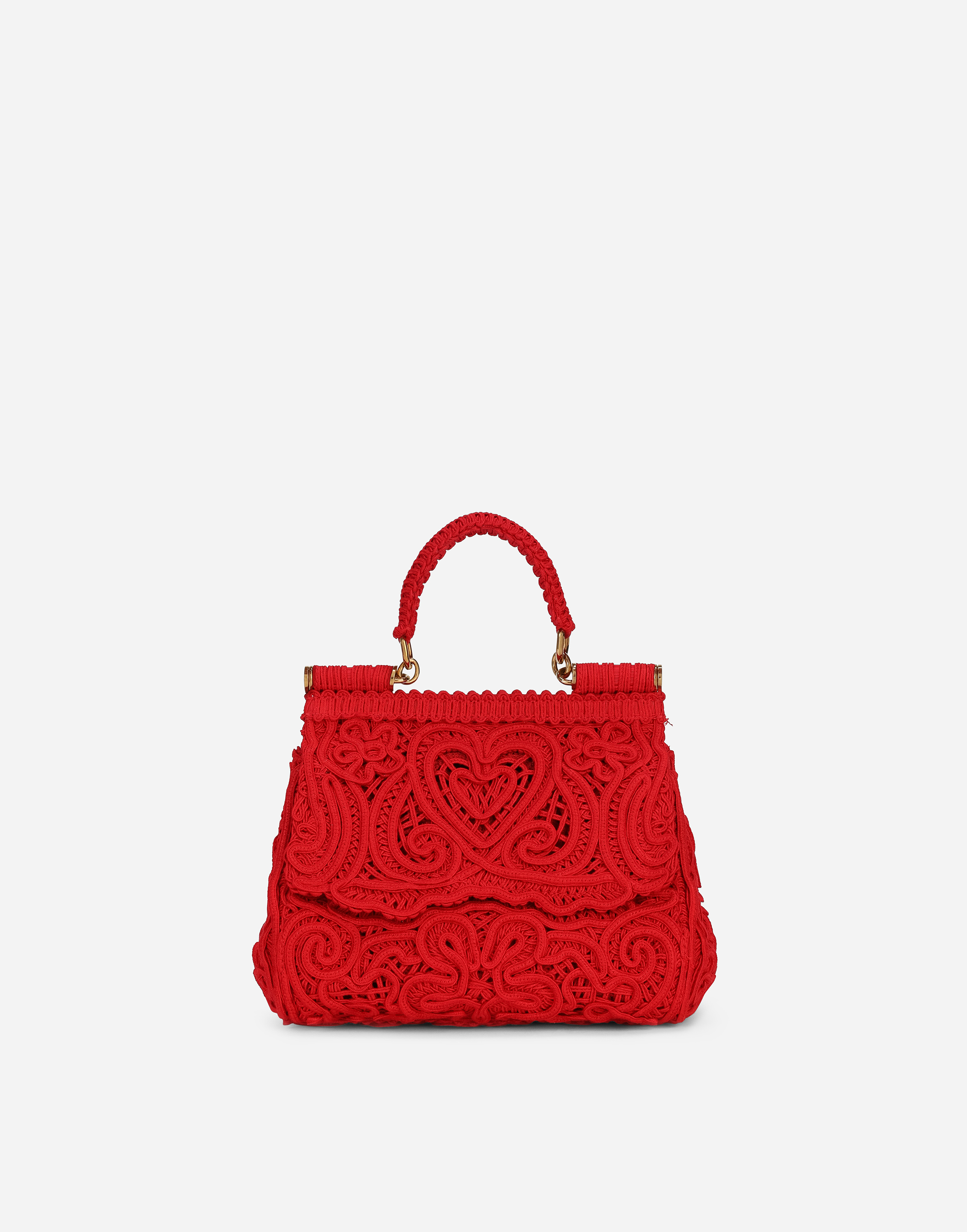 Small cordonetto lace Sicily bag in Red
